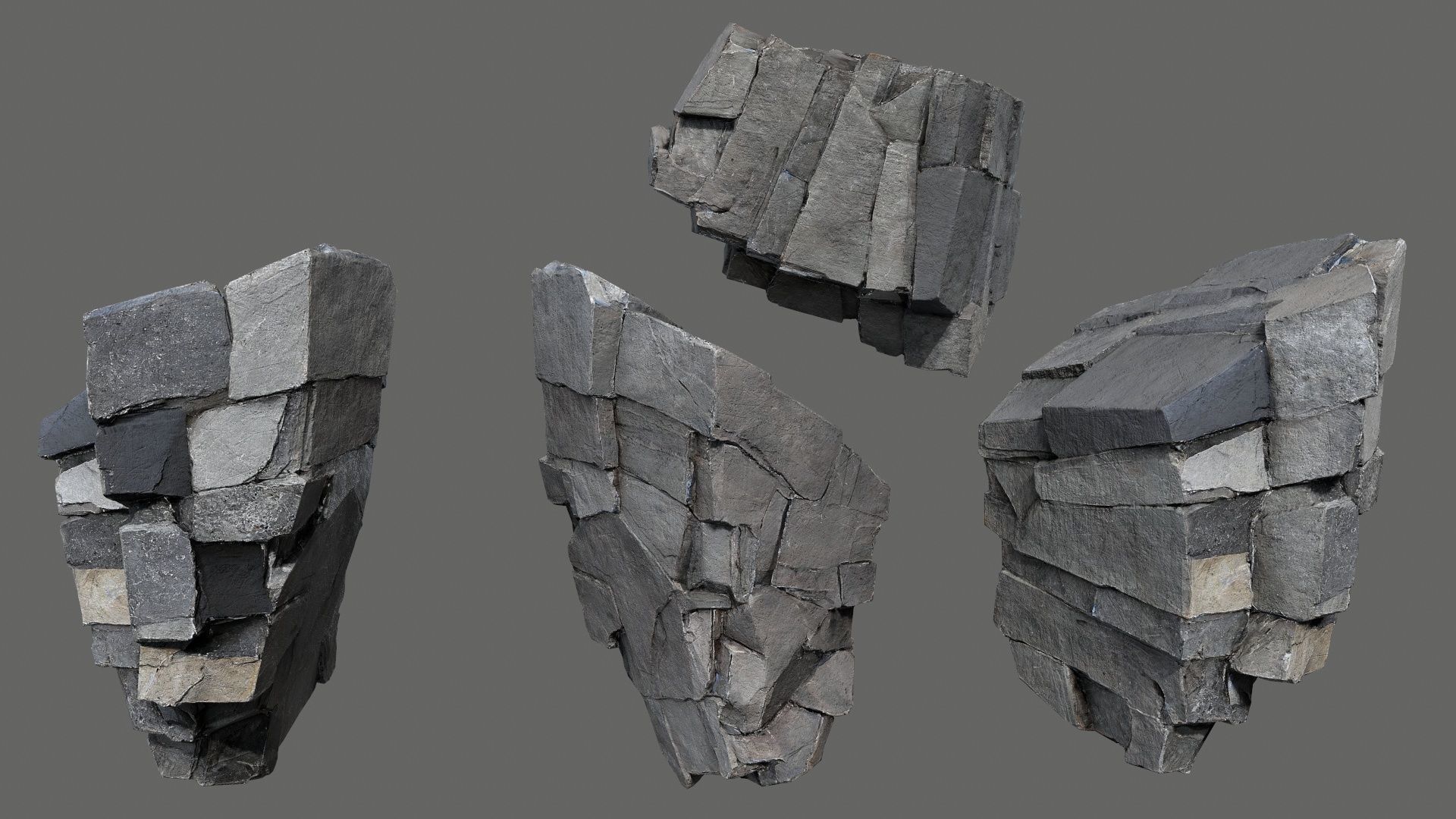 desert rocks Low-poly 3D model_6