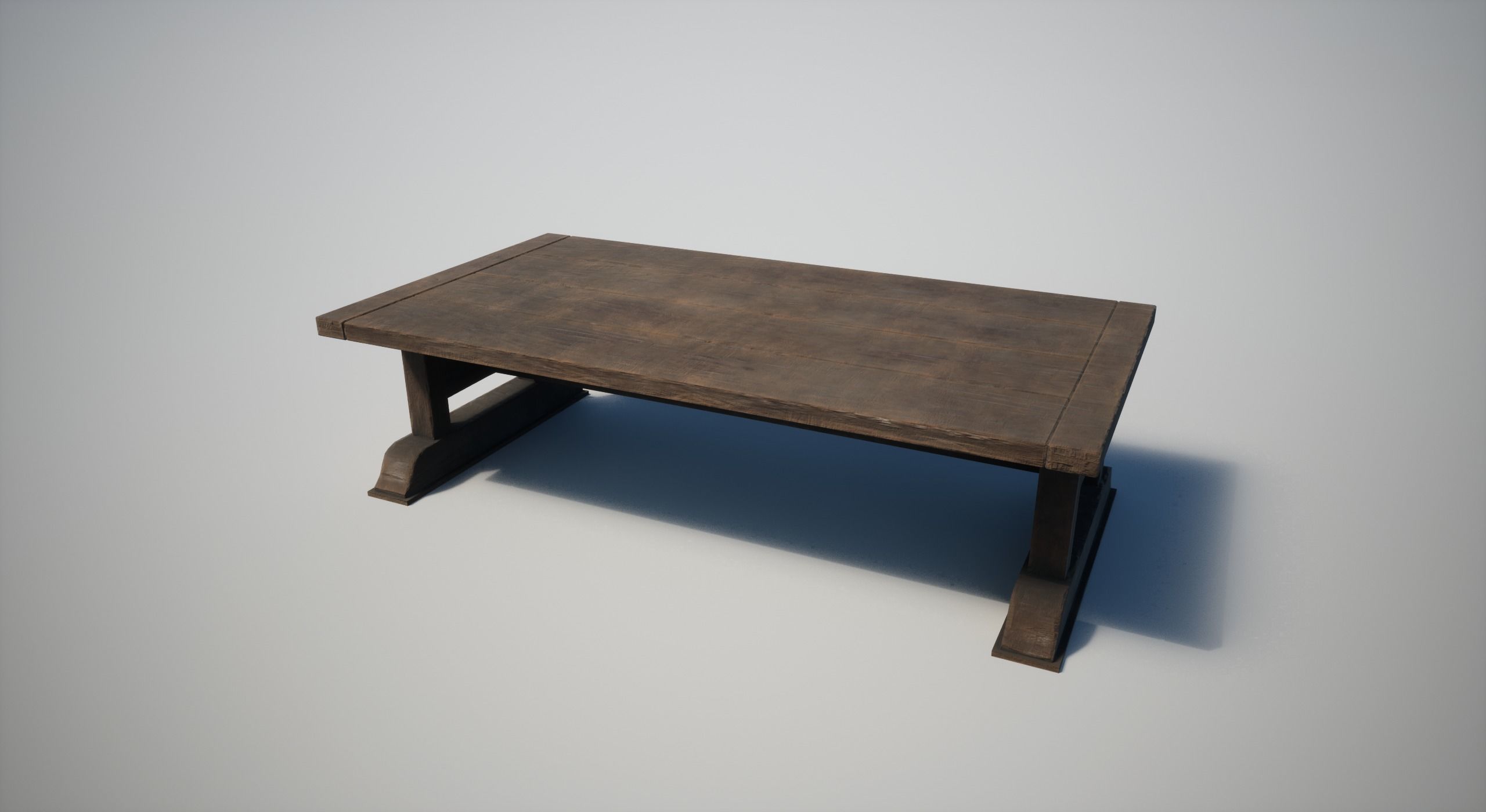 Wood Table Low-poly 3D model_3