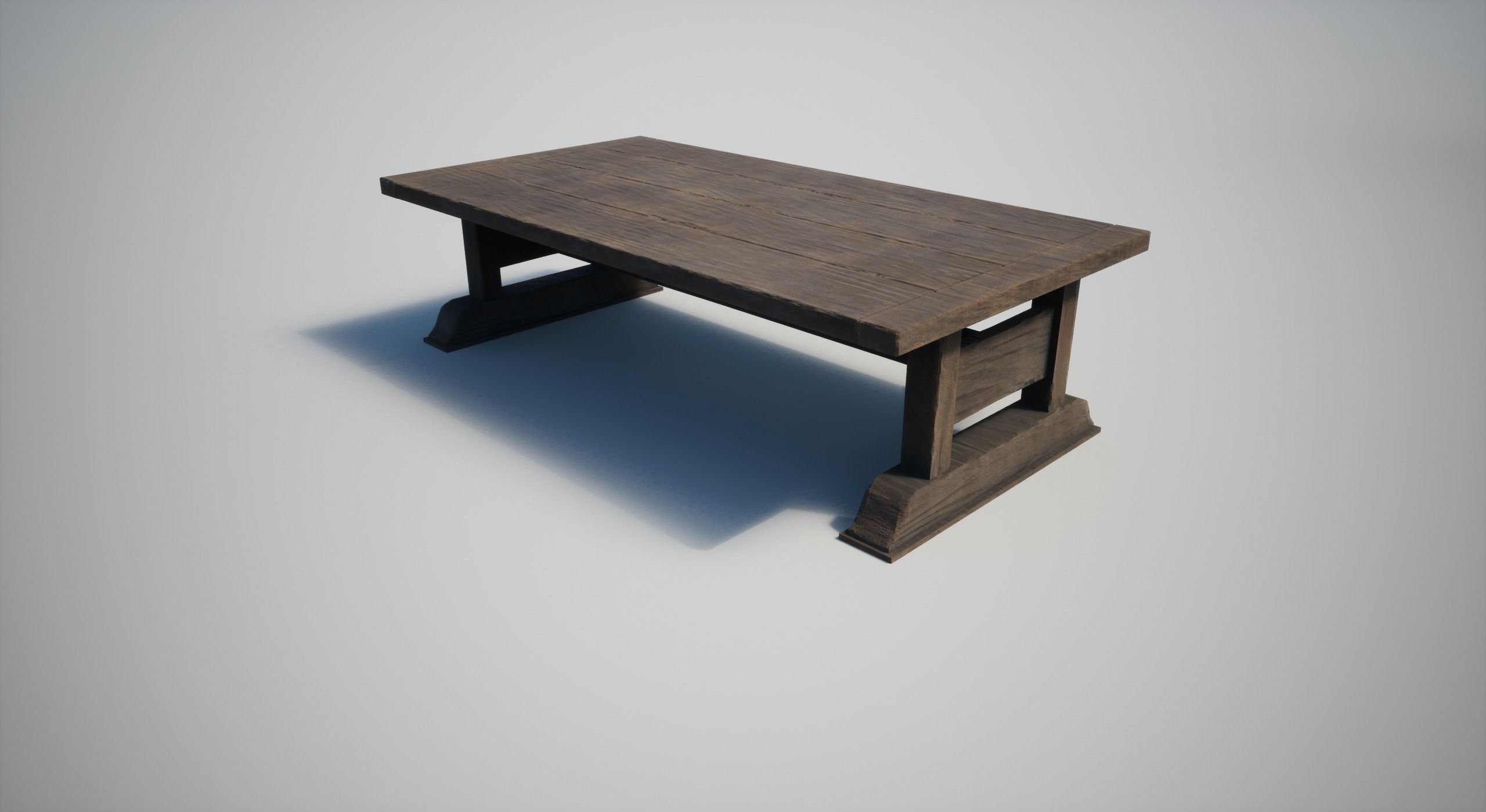 Wood Table Low-poly 3D model_8