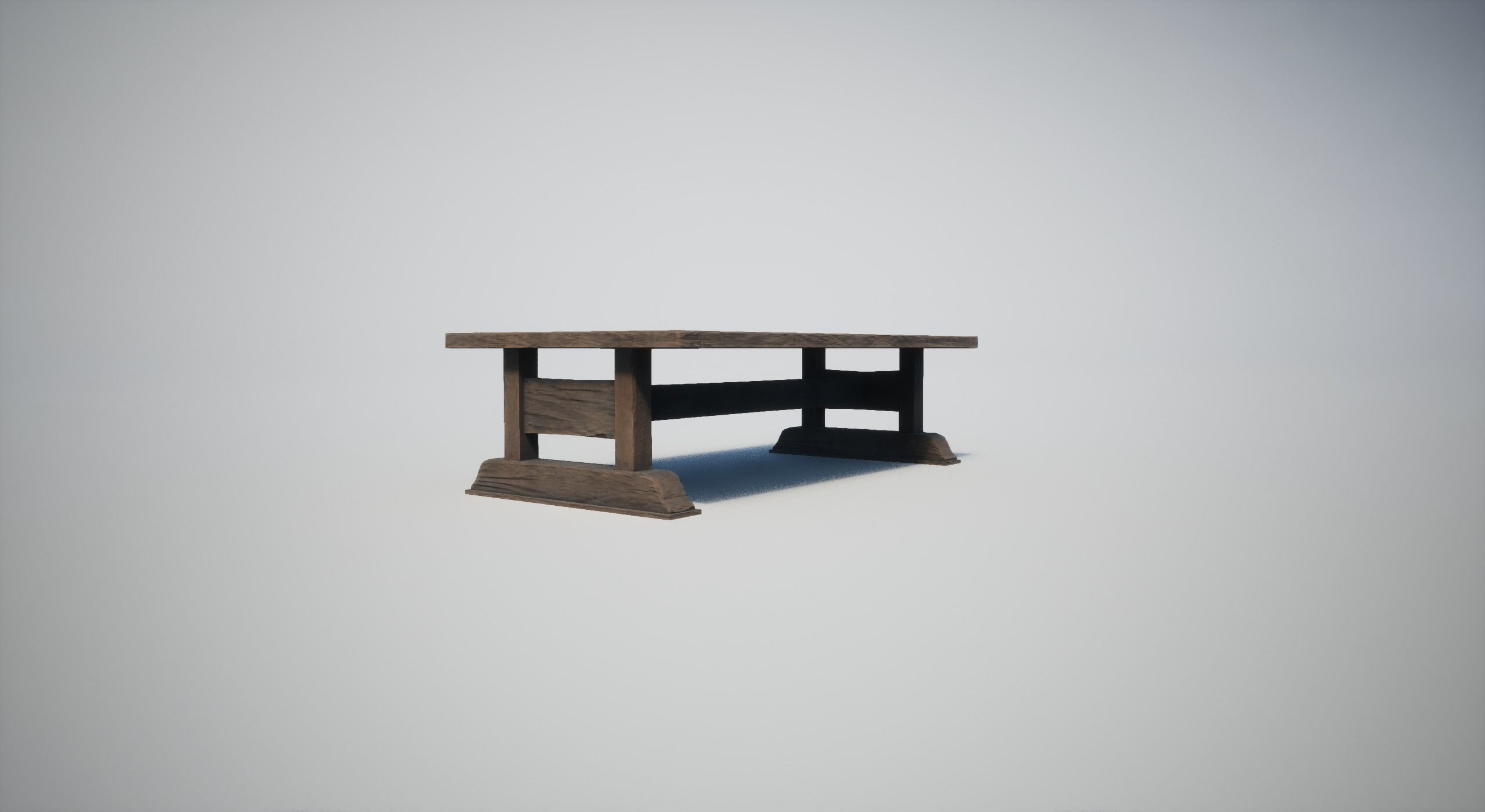 Wood Table Low-poly 3D model_7