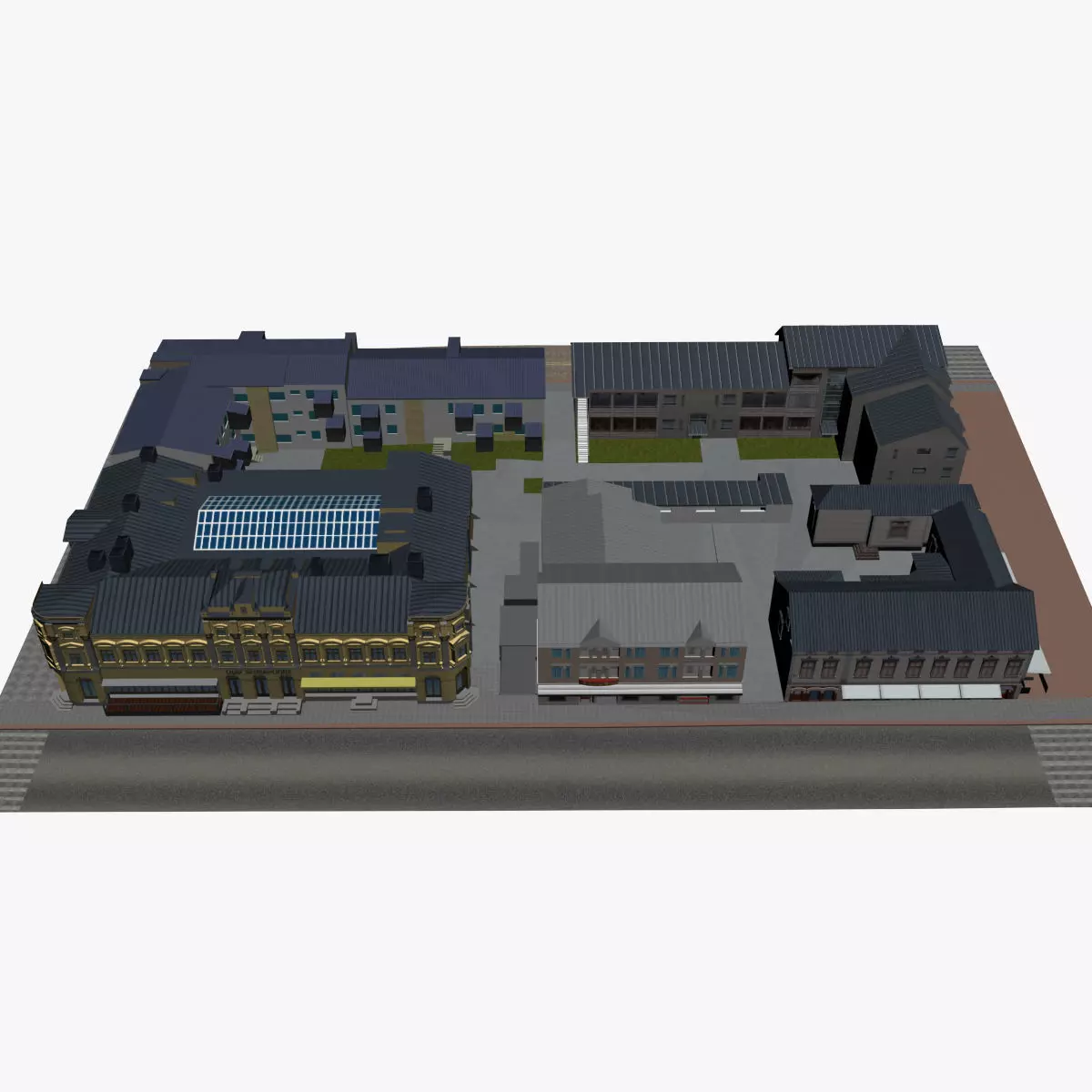 CITY BUILDING LOW POLY PP 01 3D model_0