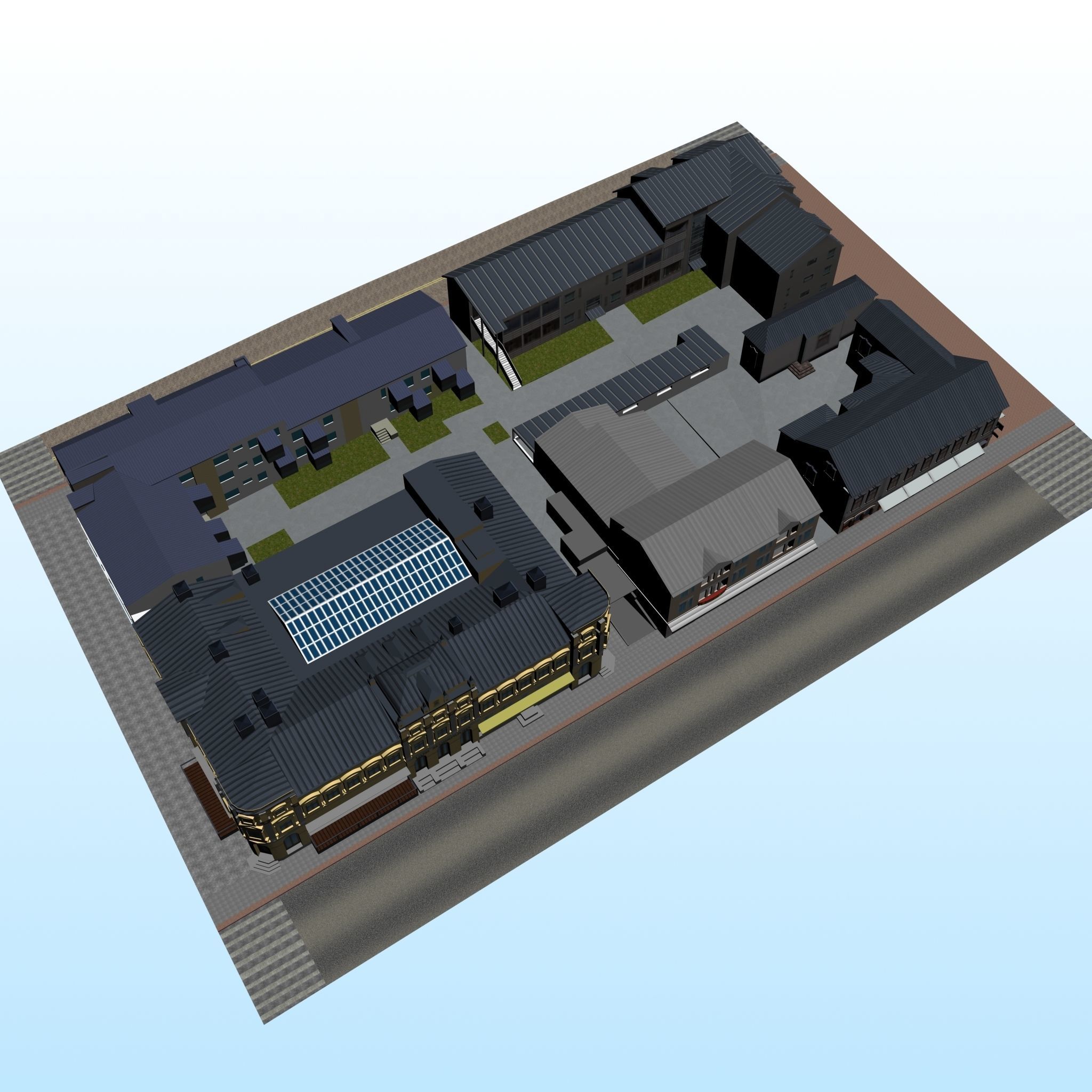 CITY BUILDING LOW POLY PP 01 3D model_1