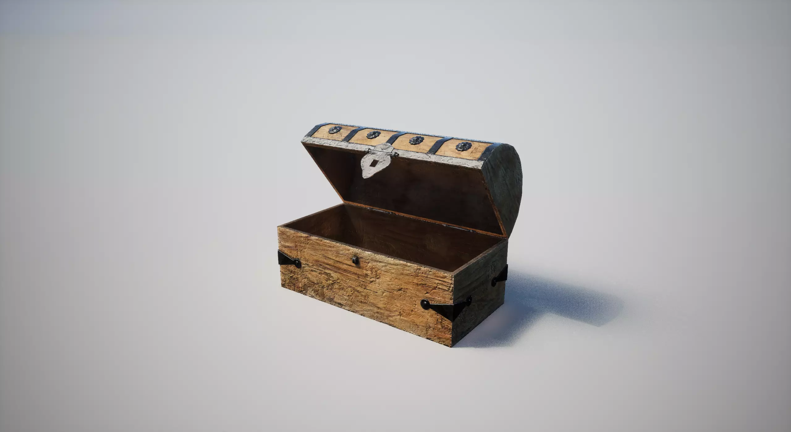 Medieval Chest Low-poly 3D model_0