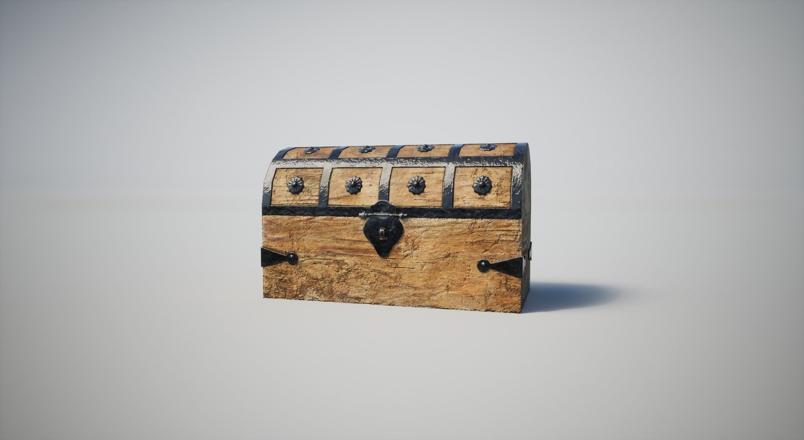 Medieval Chest Low-poly 3D model_10