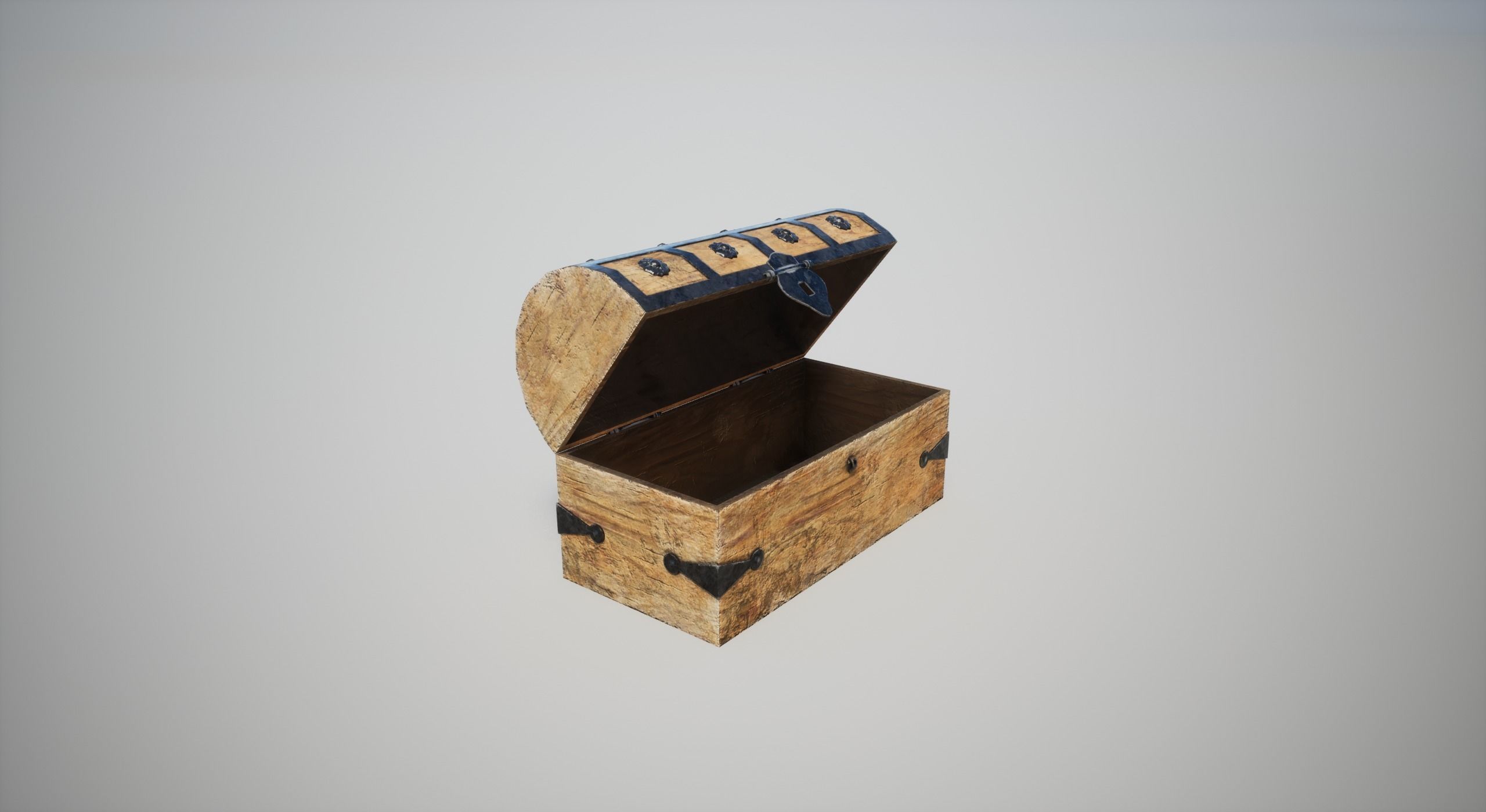 Medieval Chest Low-poly 3D model_2