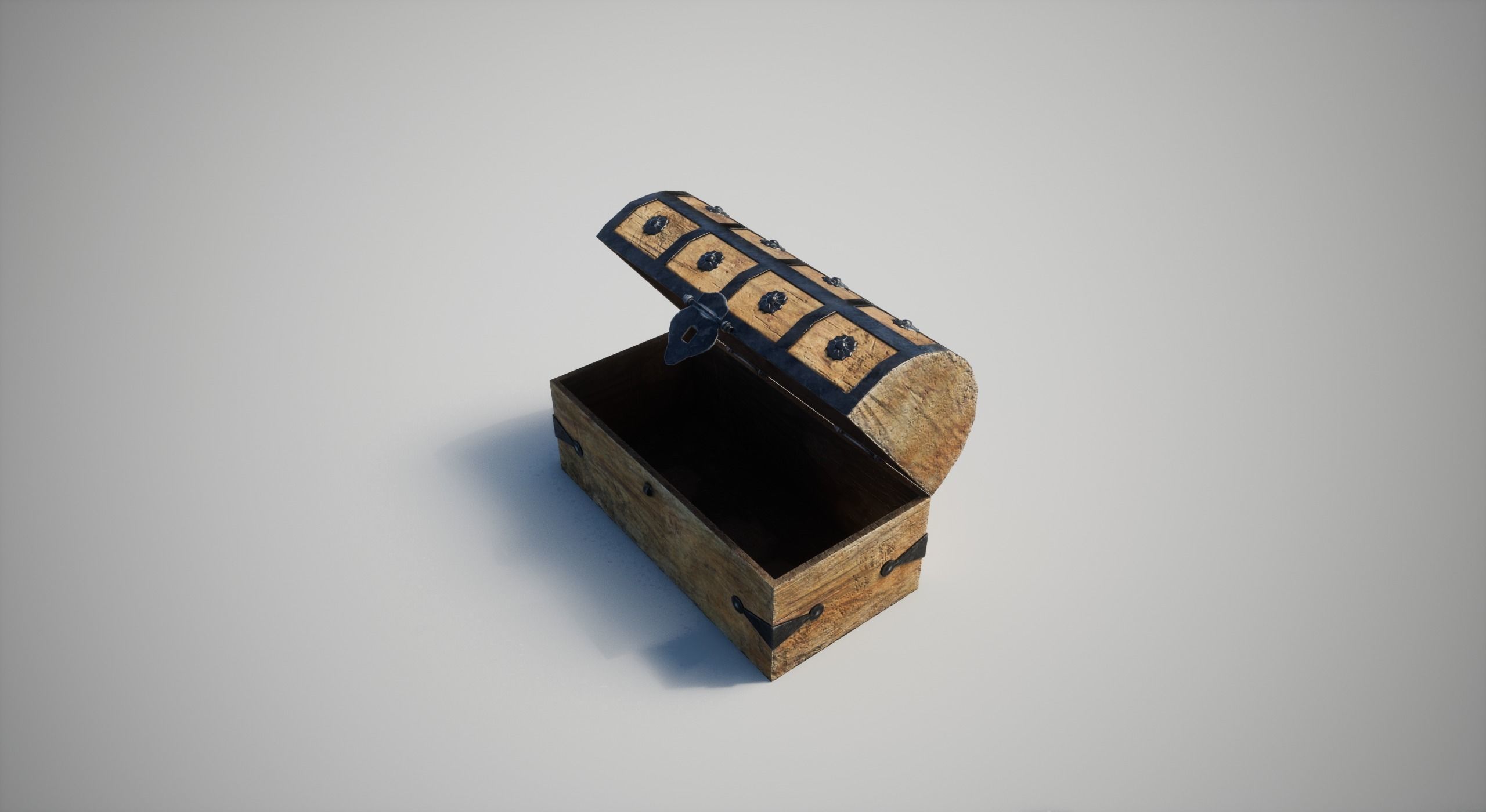 Medieval Chest Low-poly 3D model_5
