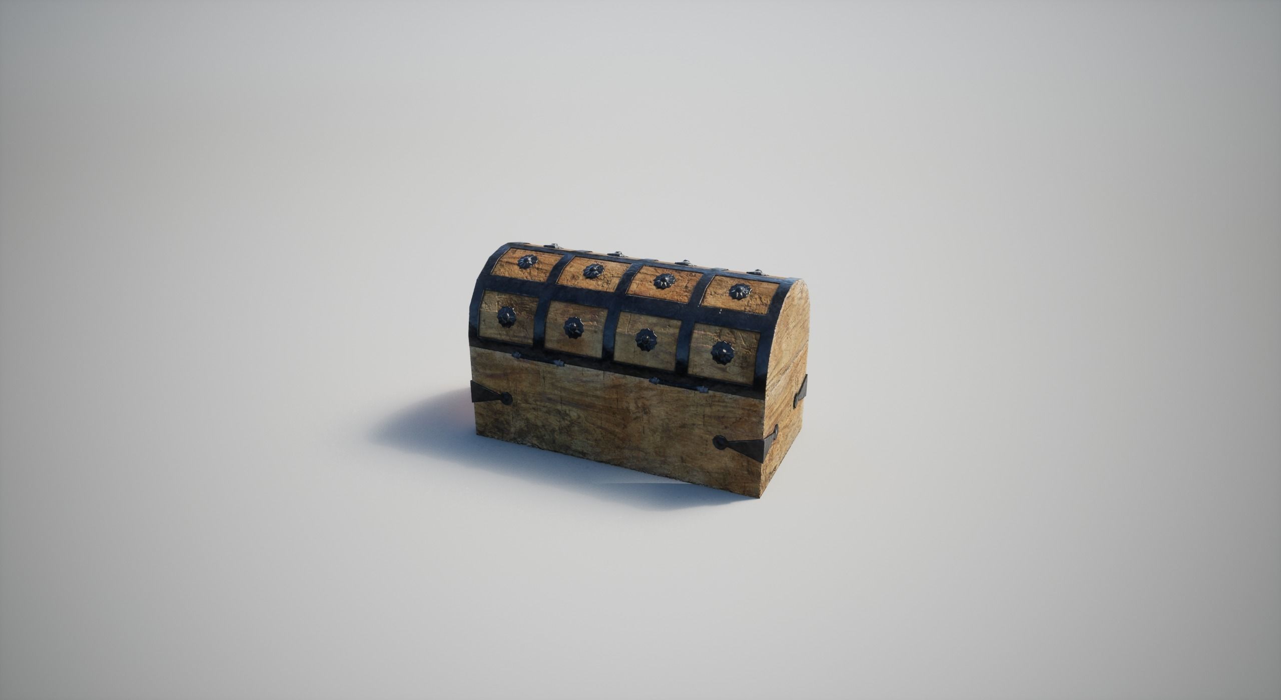 Medieval Chest Low-poly 3D model_9