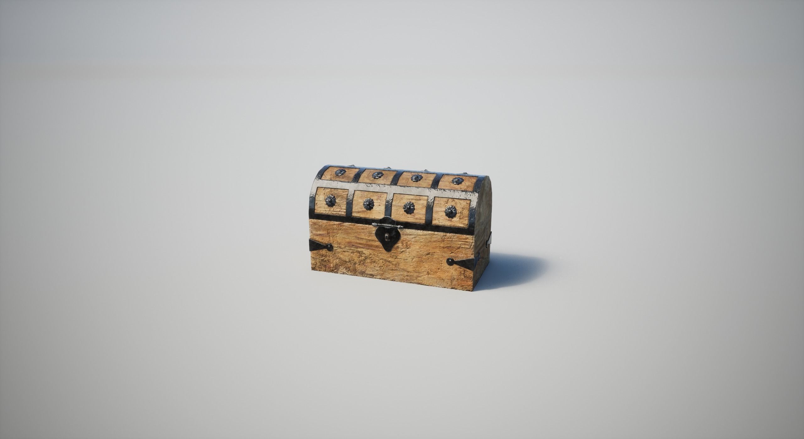 Medieval Chest Low-poly 3D model_7