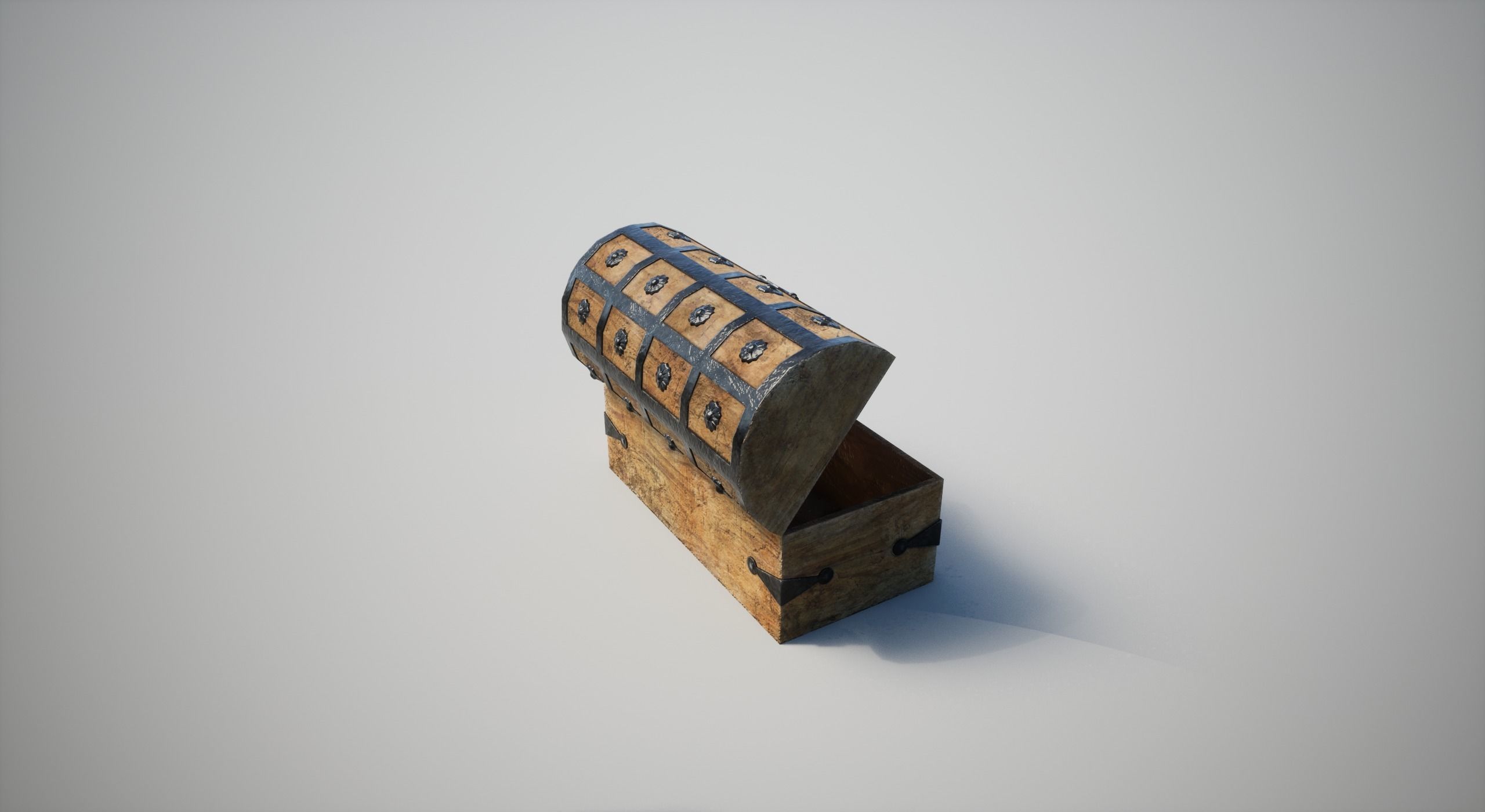 Medieval Chest Low-poly 3D model_4