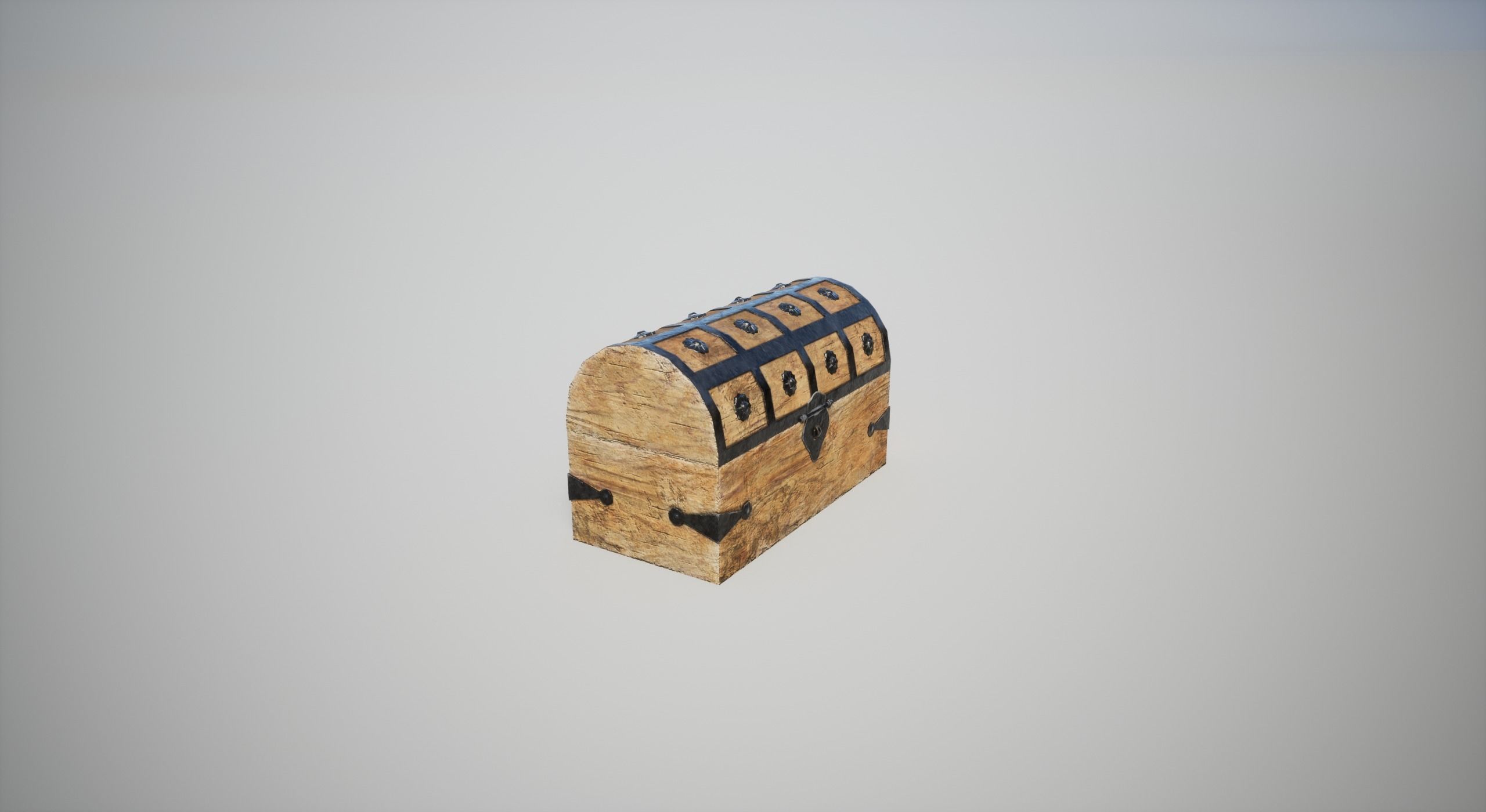 Medieval Chest Low-poly 3D model_8