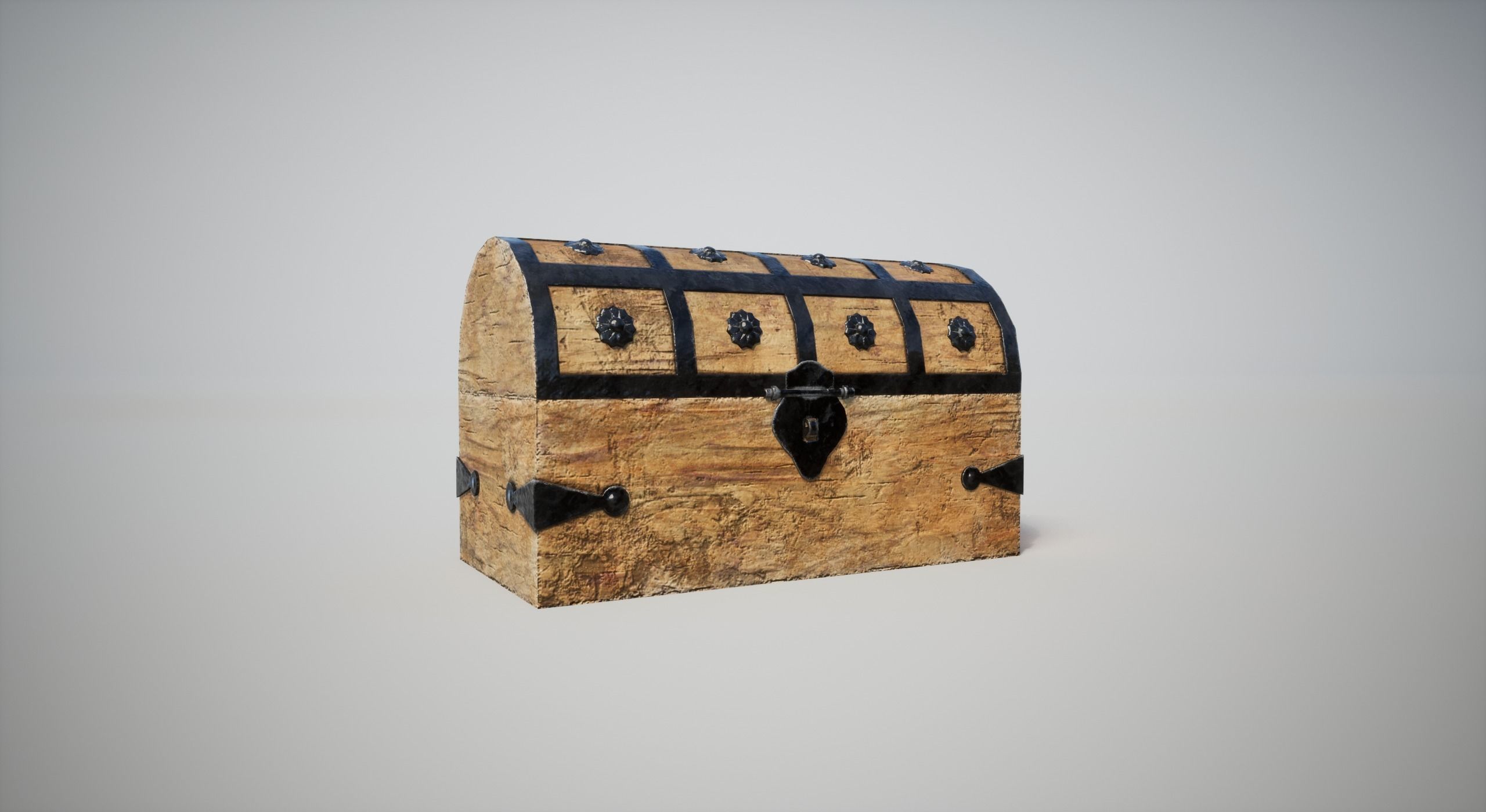 Medieval Chest Low-poly 3D model_11