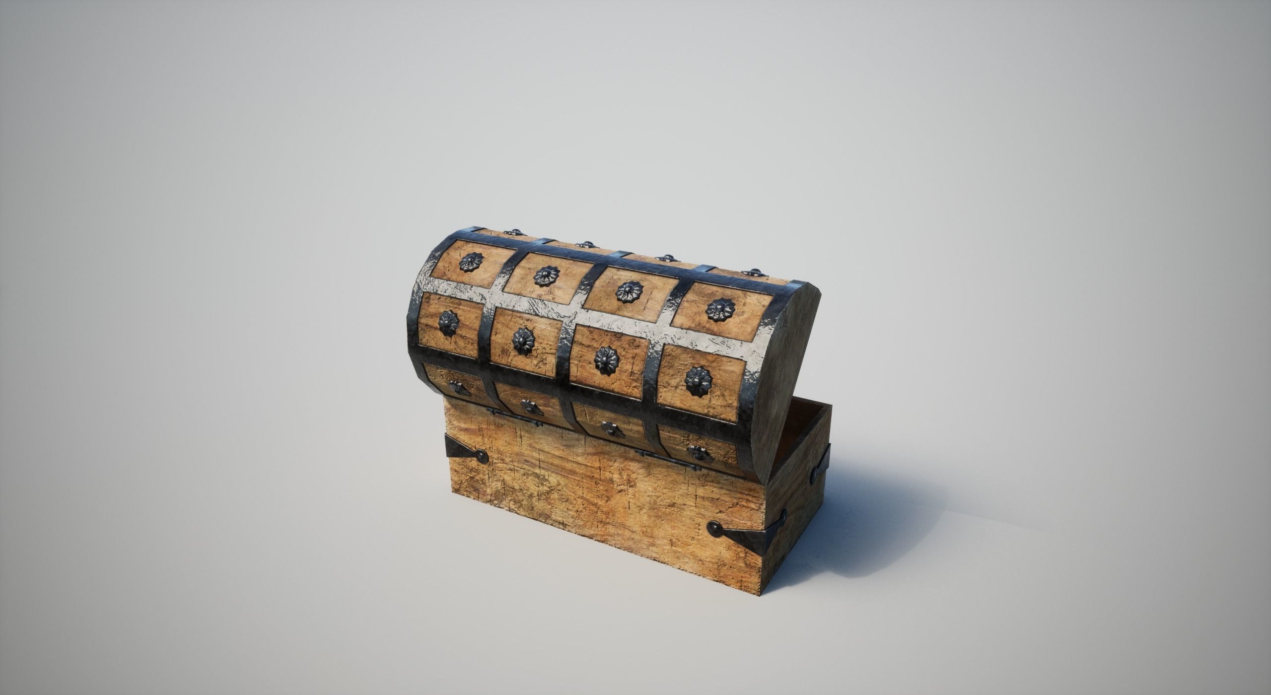 Medieval Chest Low-poly 3D model_6