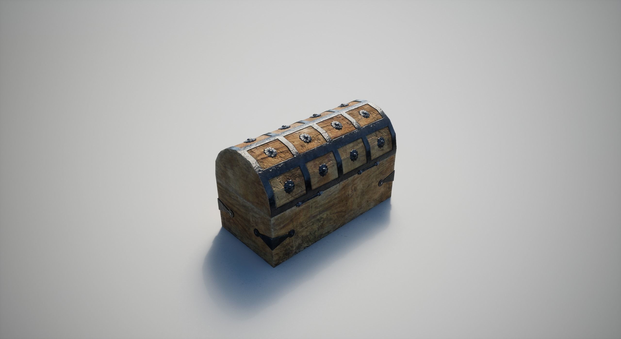 Medieval Chest Low-poly 3D model_12