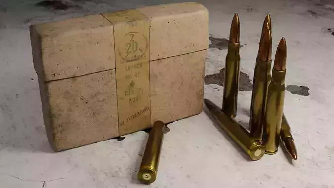 30-06 Springfield Rifle Cartridge and Box