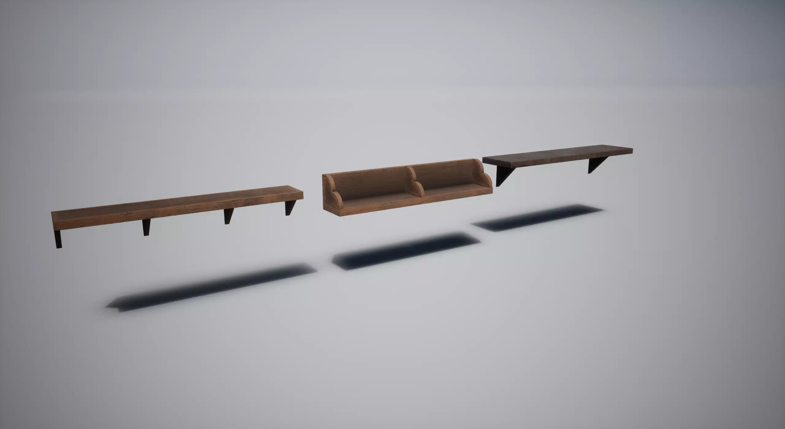 Medieval Shelf Low-poly 3D model_0