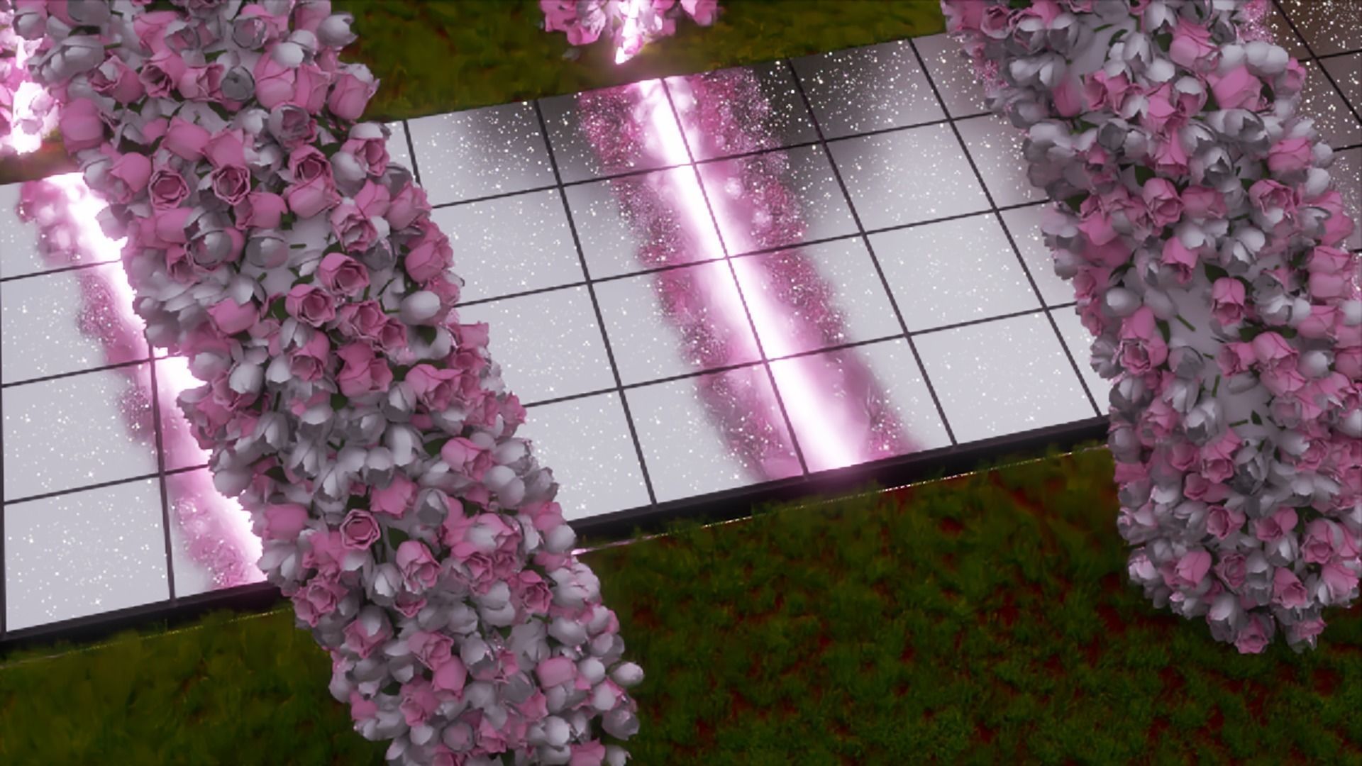 Fairy Glass Walkway decorated with Flowers 3D model 3D model_2