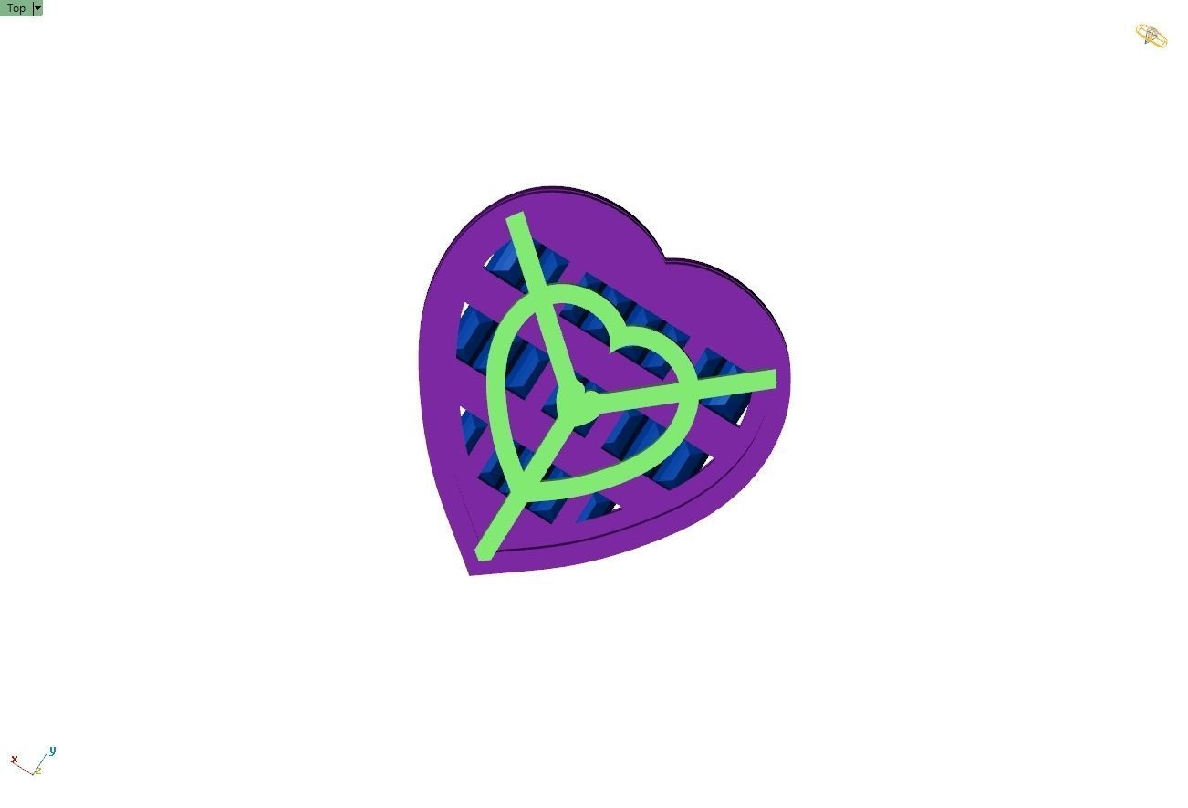 Custom Heart Studs Ice-out Baguettes Diamond Studs - Unisex 16mm 3D print model_12