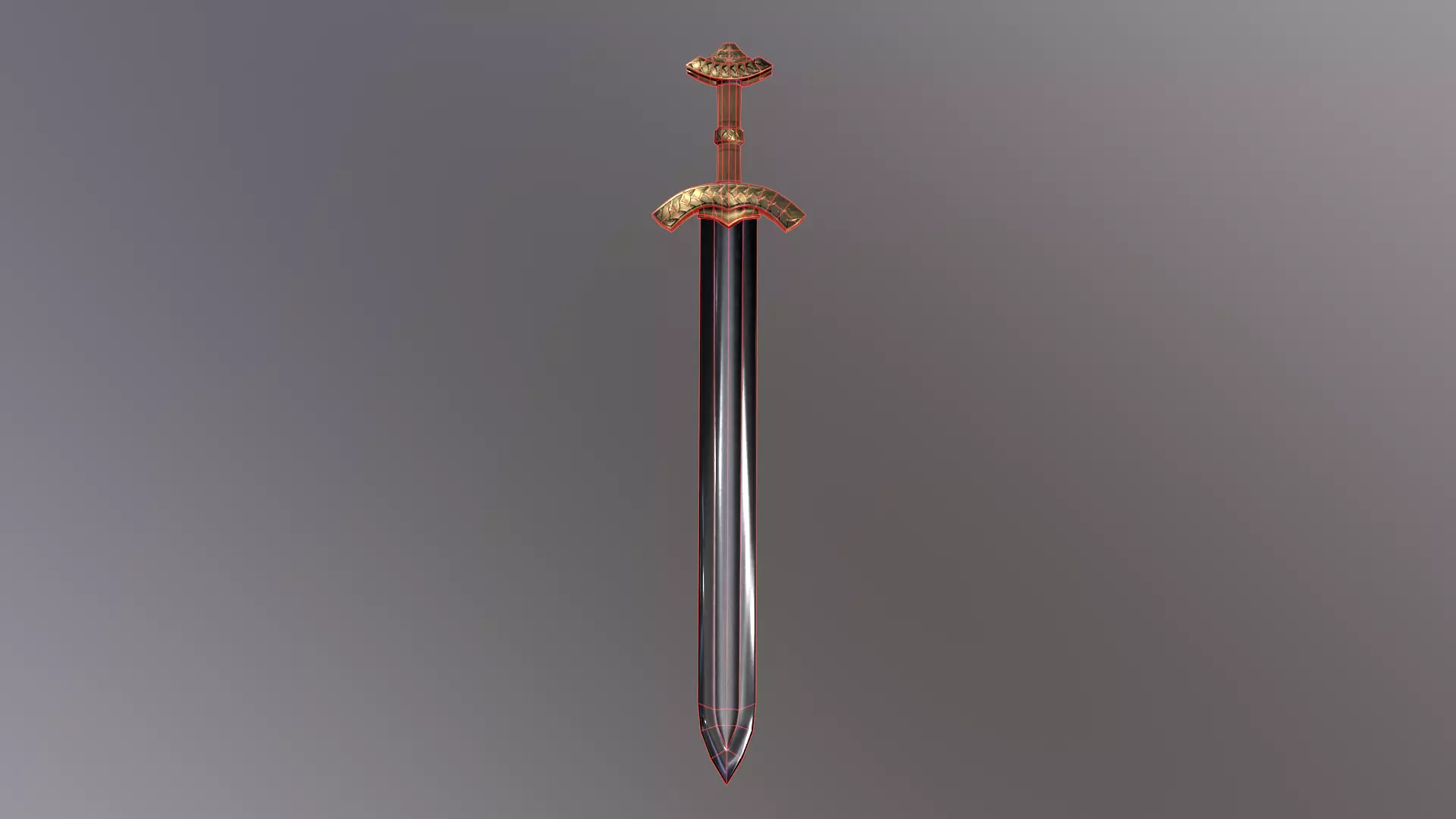 Viking Sword 03 Low-poly 3D model_0