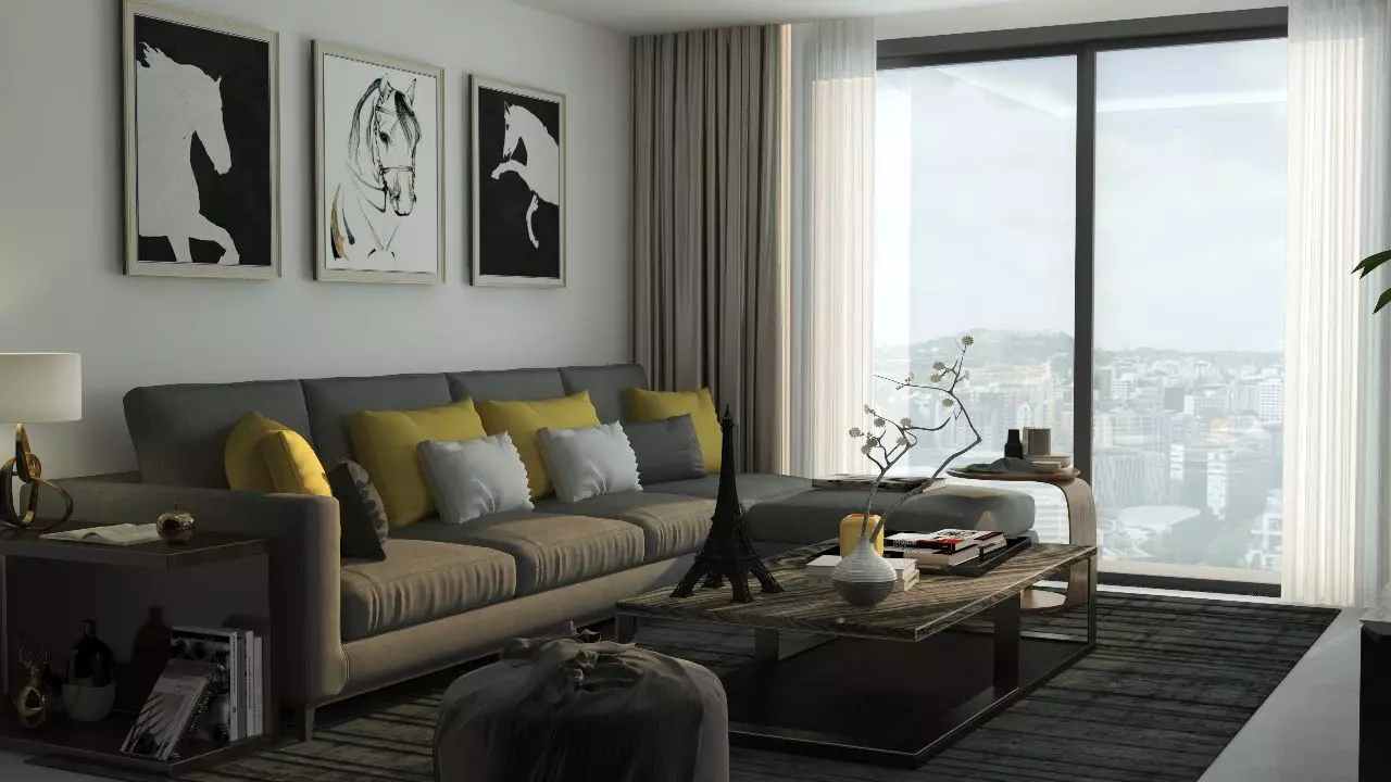 June Living Room Interior Design Free 3D model_1