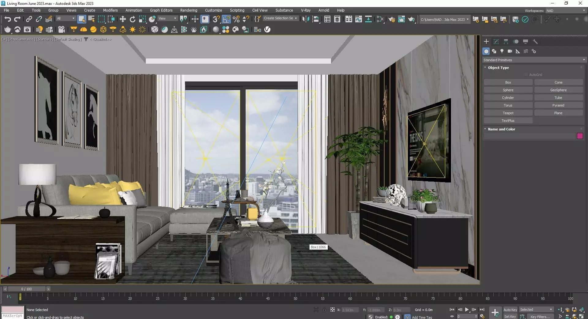 June Living Room Interior Design Free 3D model_18