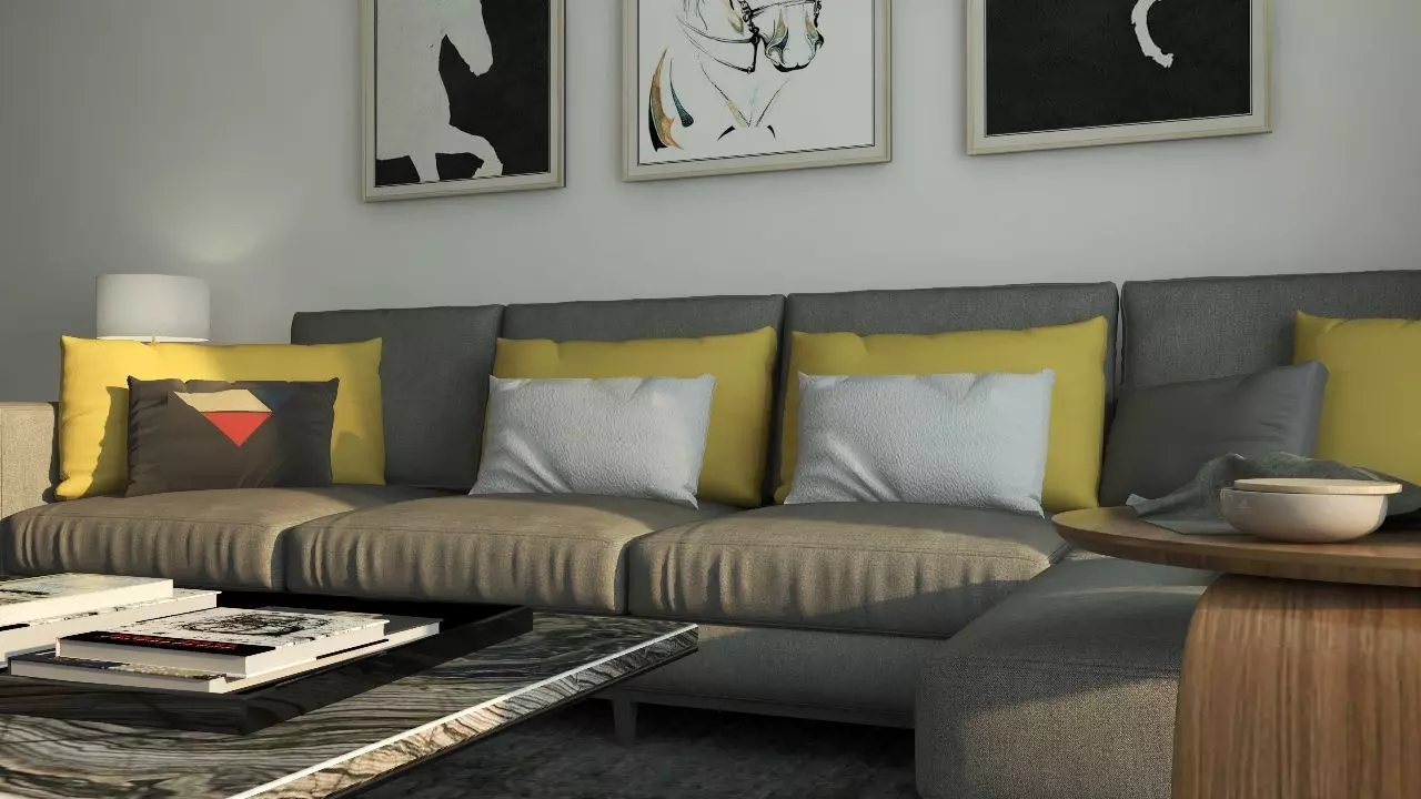 June Living Room Interior Design Free 3D model_14