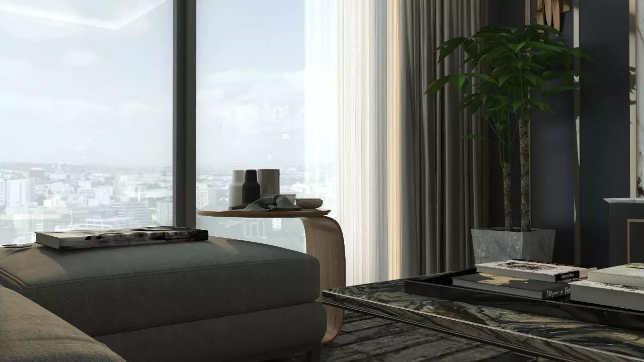 June Living Room Interior Design Free 3D model_6