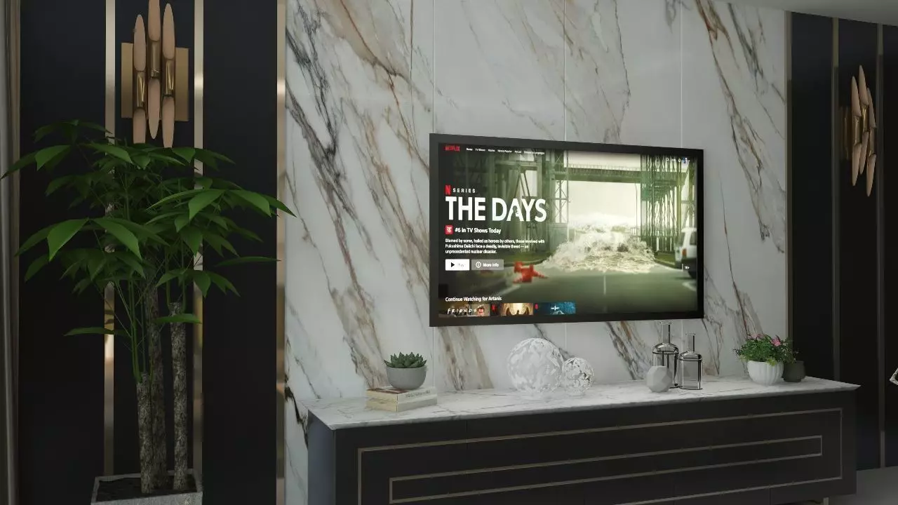 June Living Room Interior Design Free 3D model_12