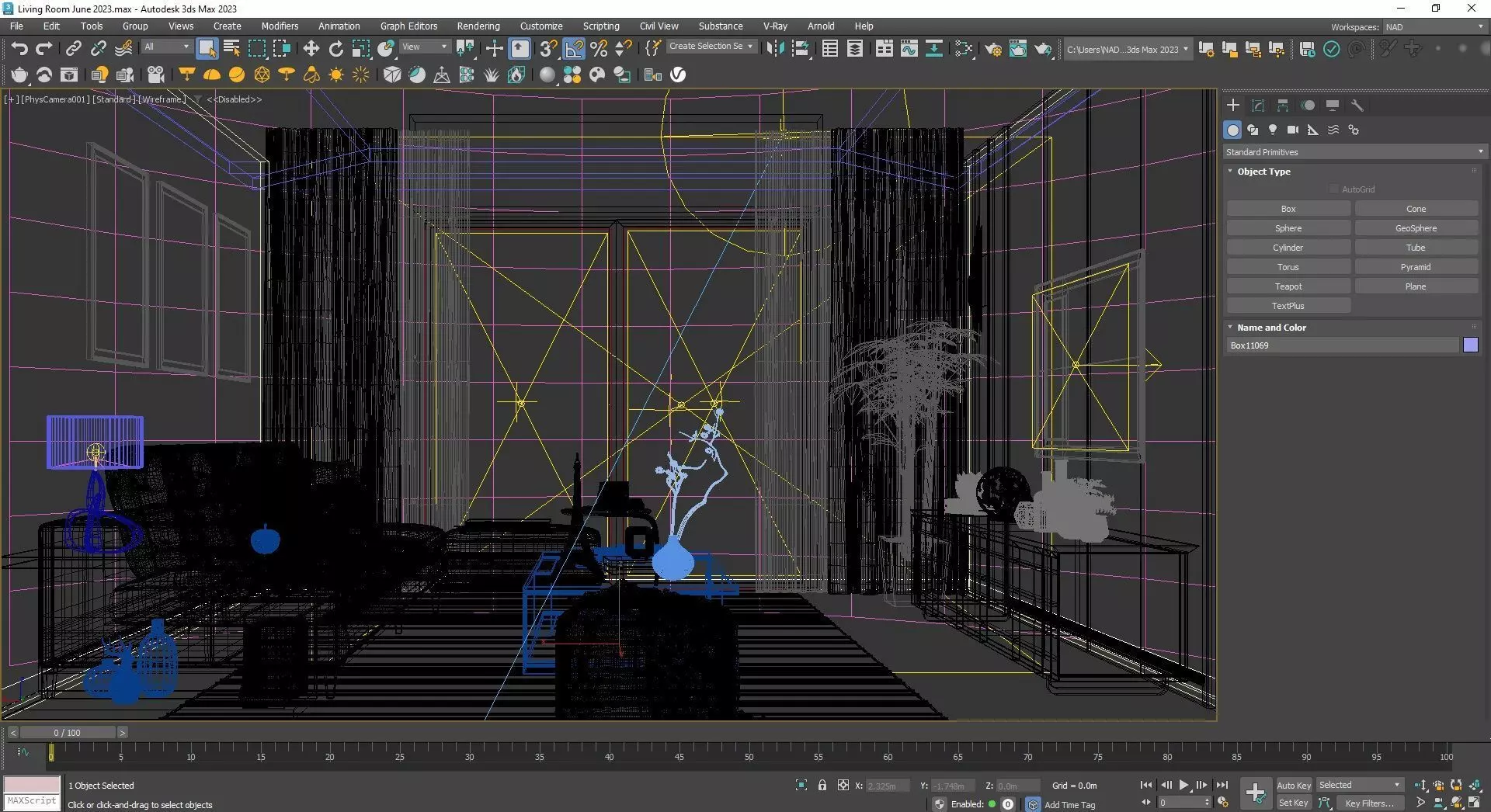 June Living Room Interior Design Free 3D model_19
