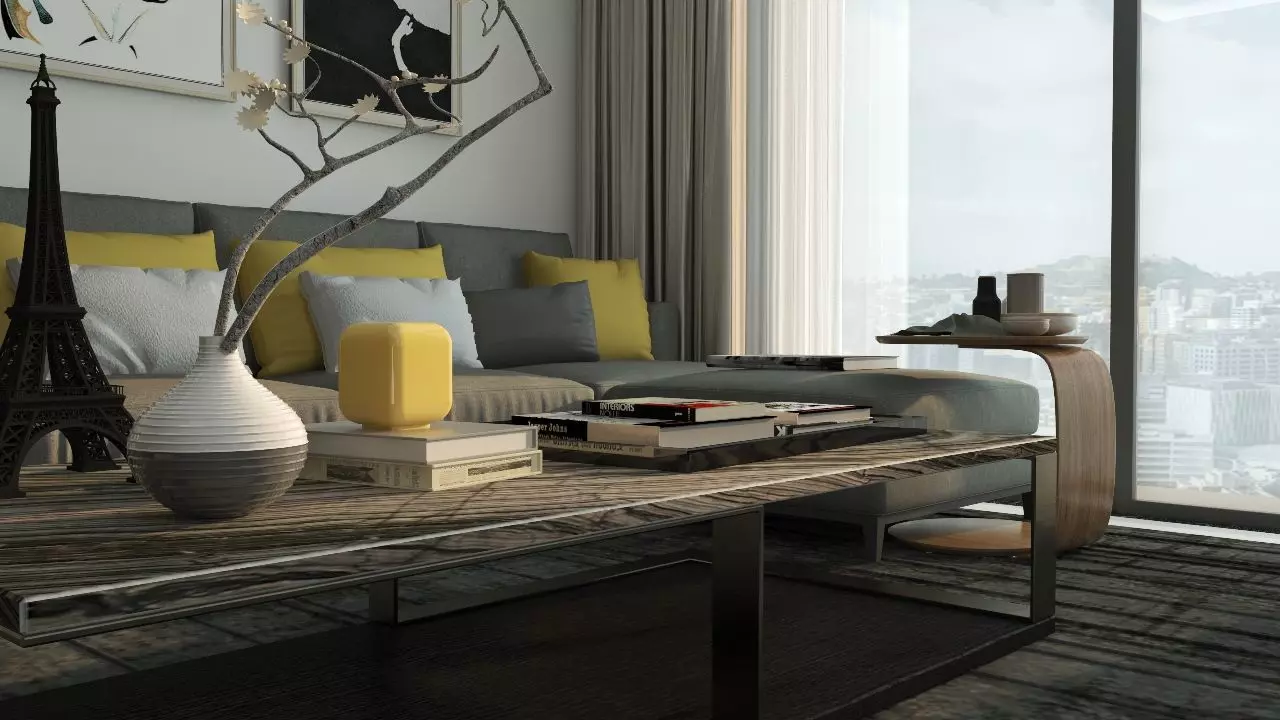 June Living Room Interior Design Free 3D model_4
