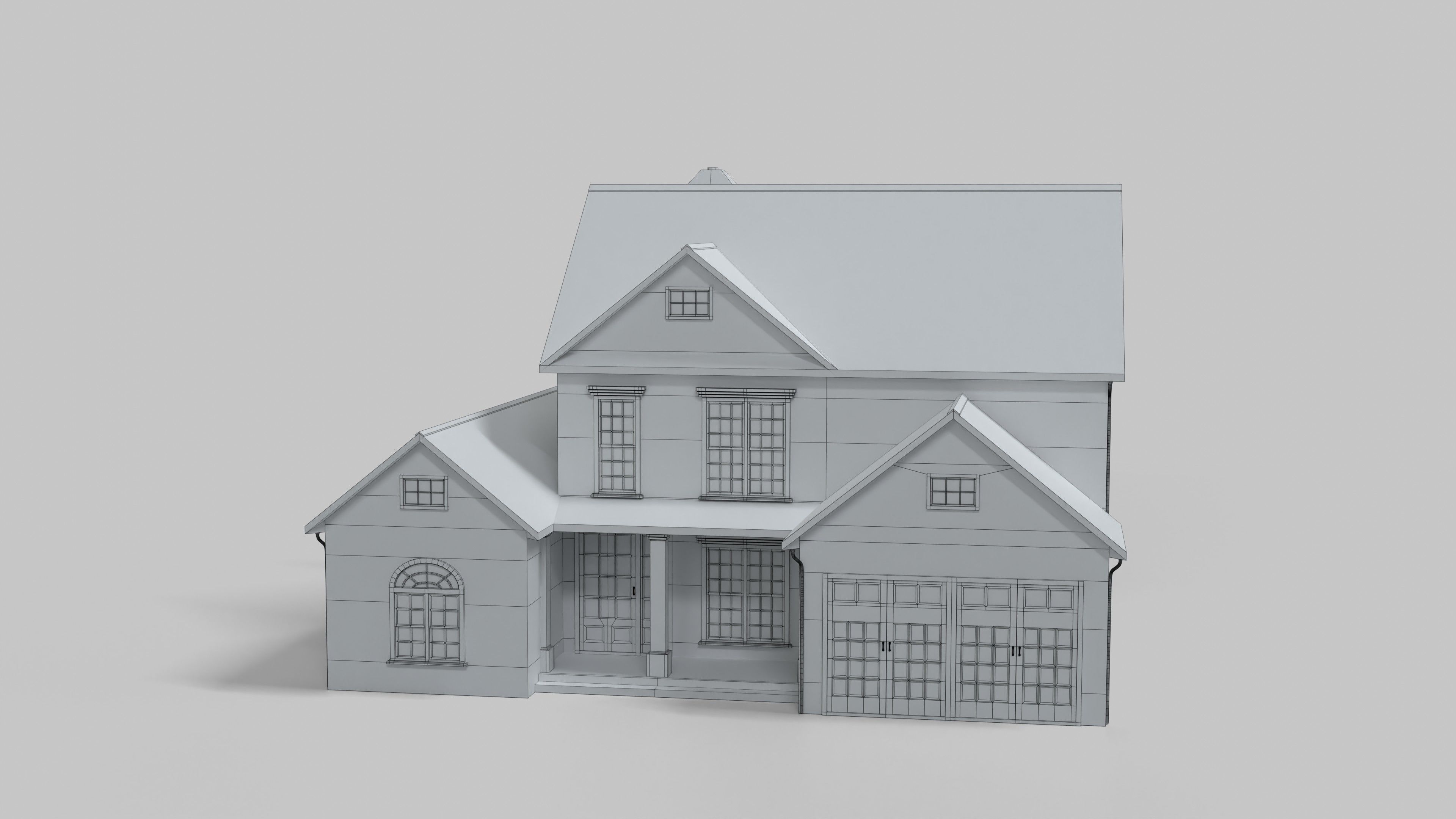 British House Design 06T2 Low-poly 3D model_6