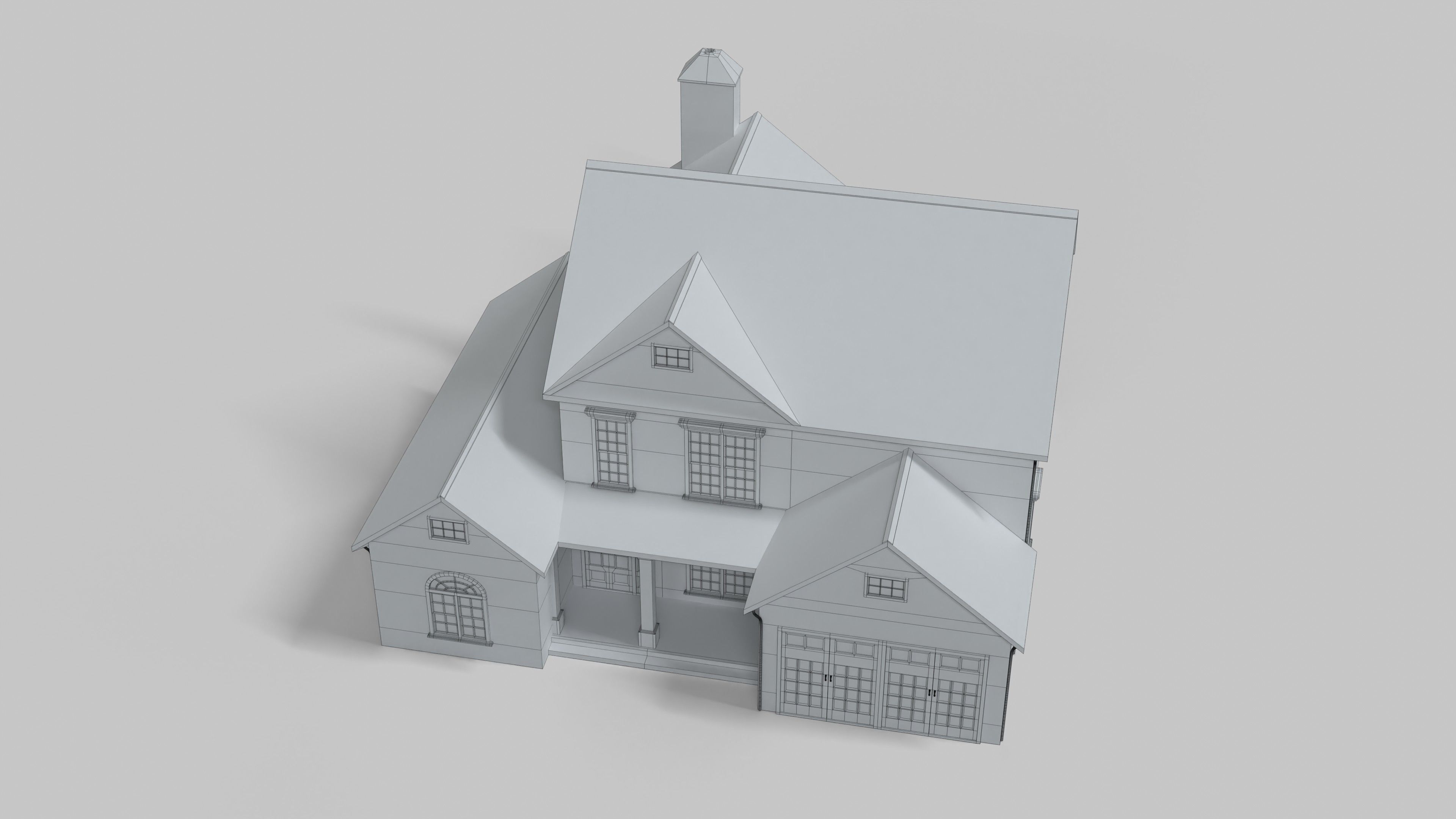 British House Design 06T2 Low-poly 3D model_7
