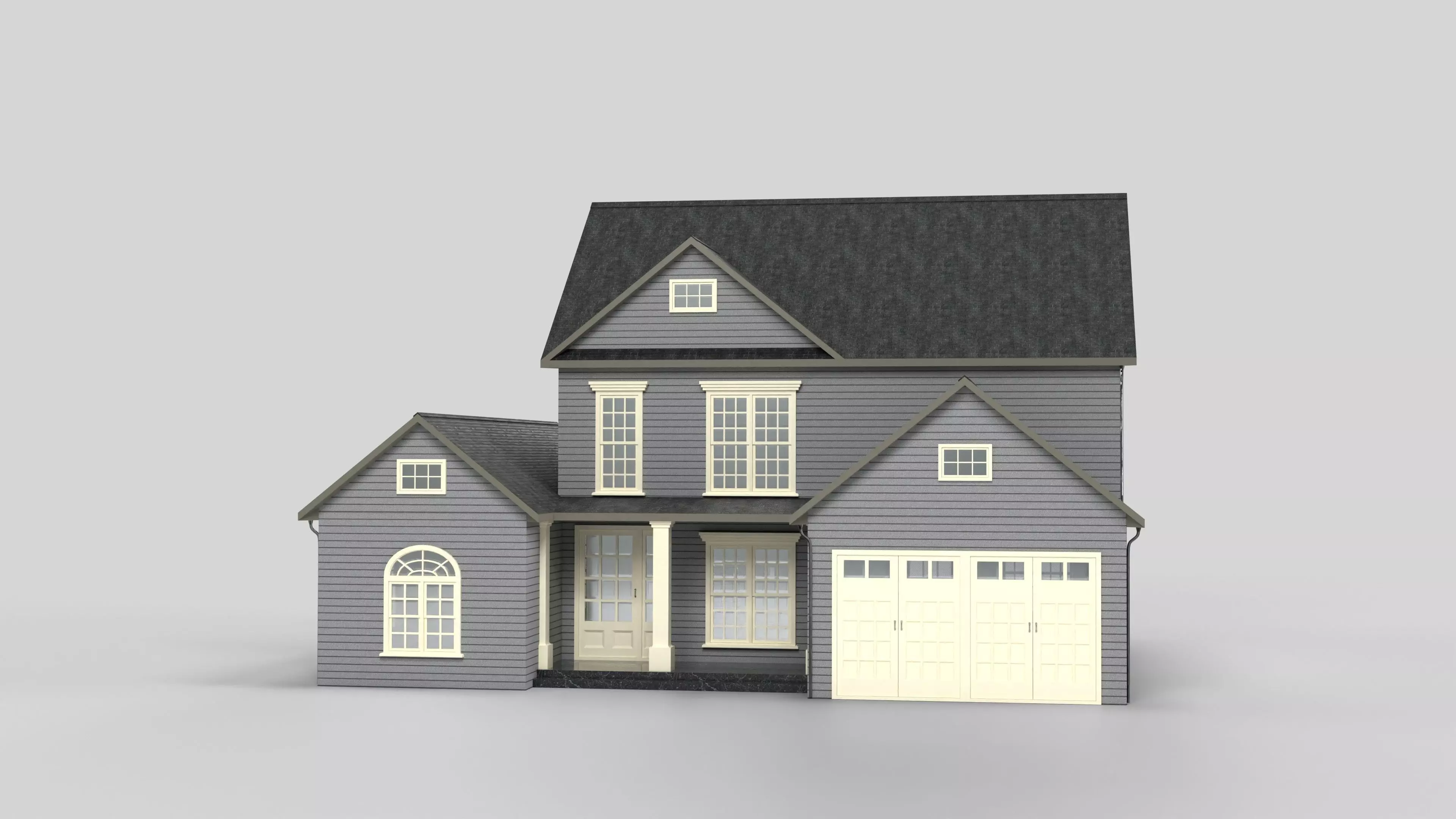 British House Design 06T2 Low-poly 3D model_0