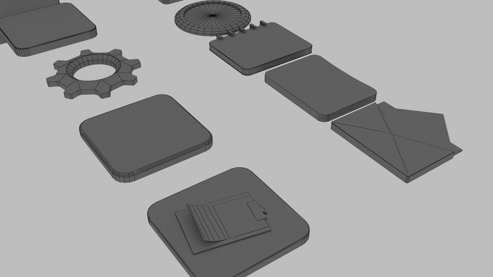 Apps 3d icon low poly Low-poly 3D model_11