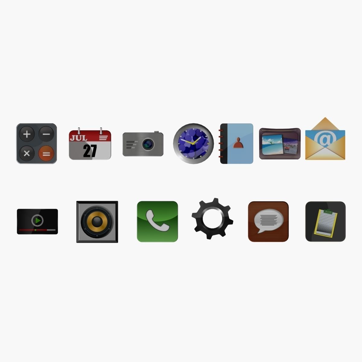 Apps 3d icon low poly Low-poly 3D model_8