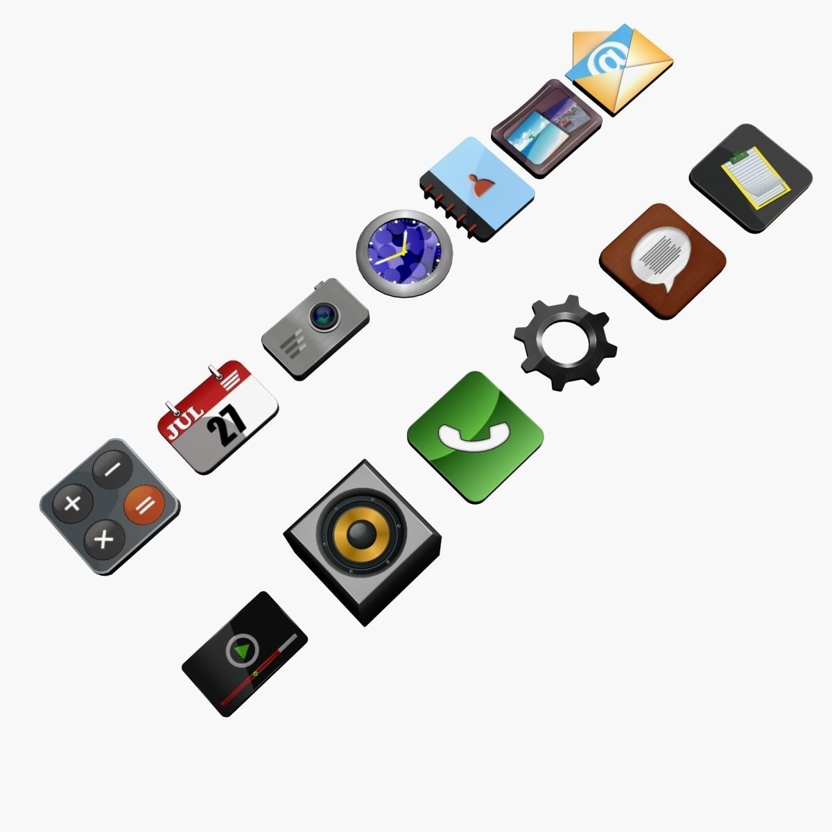 Apps 3d icon low poly Low-poly 3D model_7