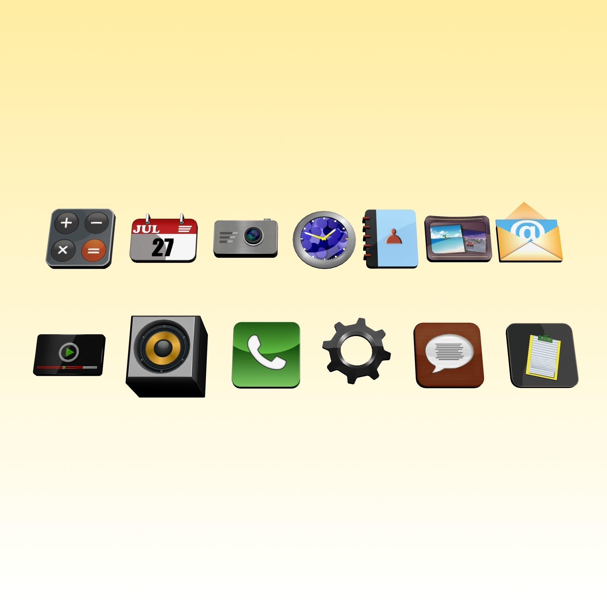 Apps 3d icon low poly Low-poly 3D model_2