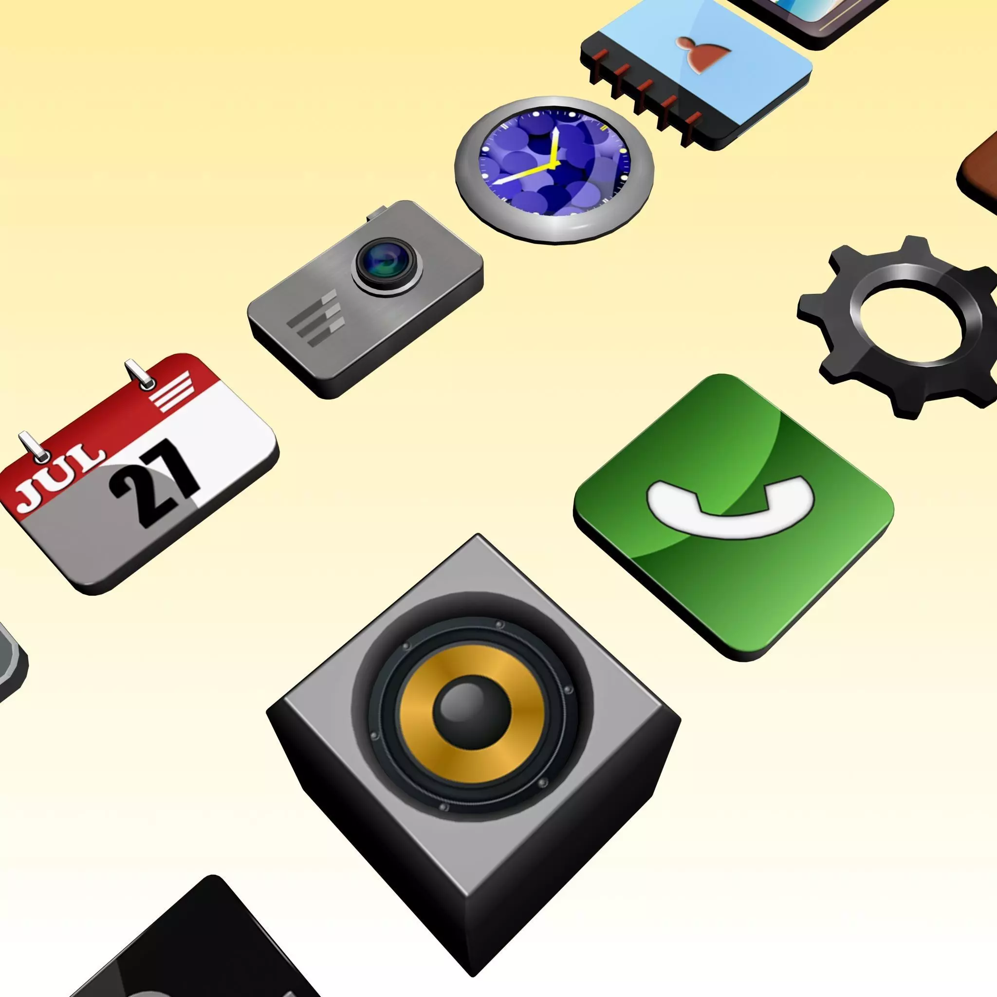 Apps 3d icon low poly Low-poly 3D model_0