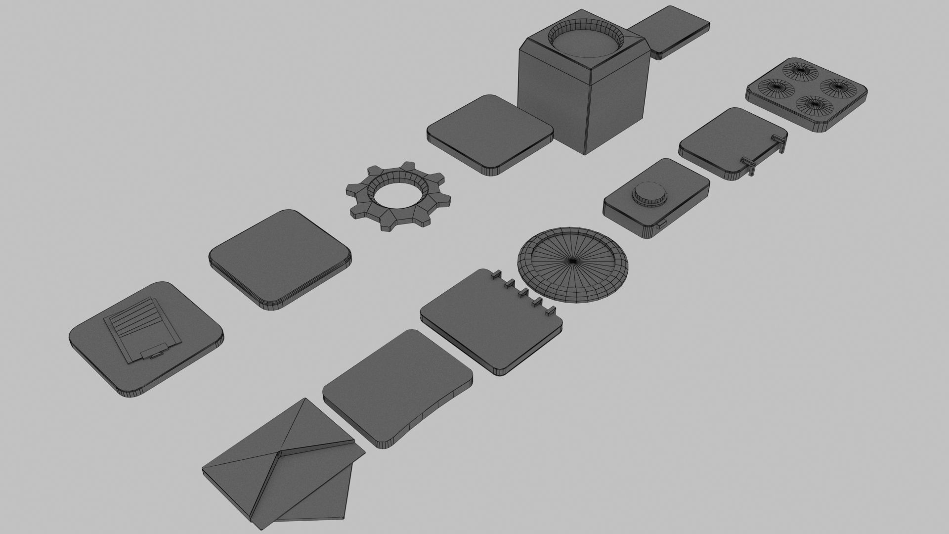 Apps 3d icon low poly Low-poly 3D model_10