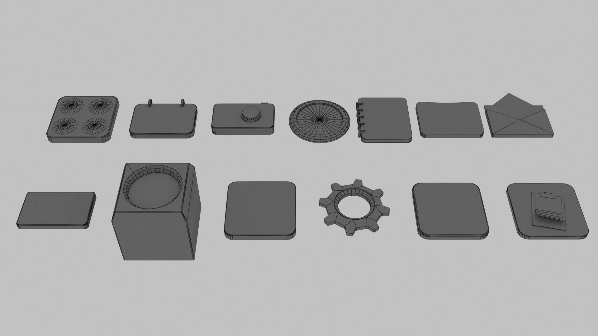 Apps 3d icon low poly Low-poly 3D model_9