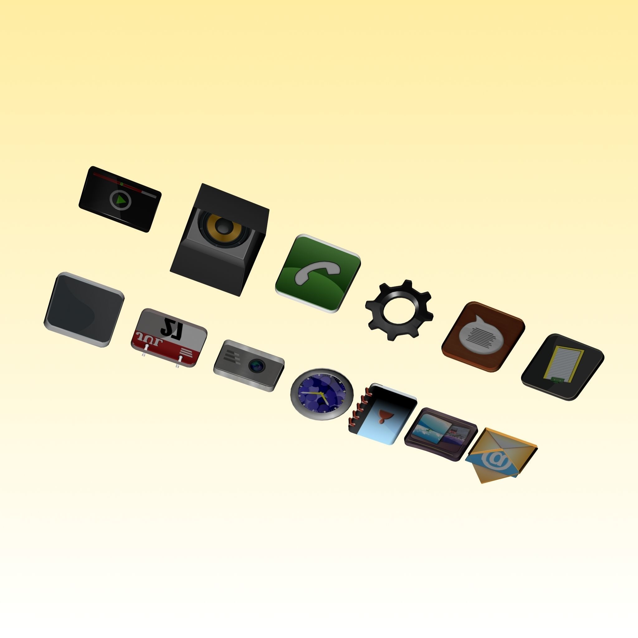 Apps 3d icon low poly Low-poly 3D model_5