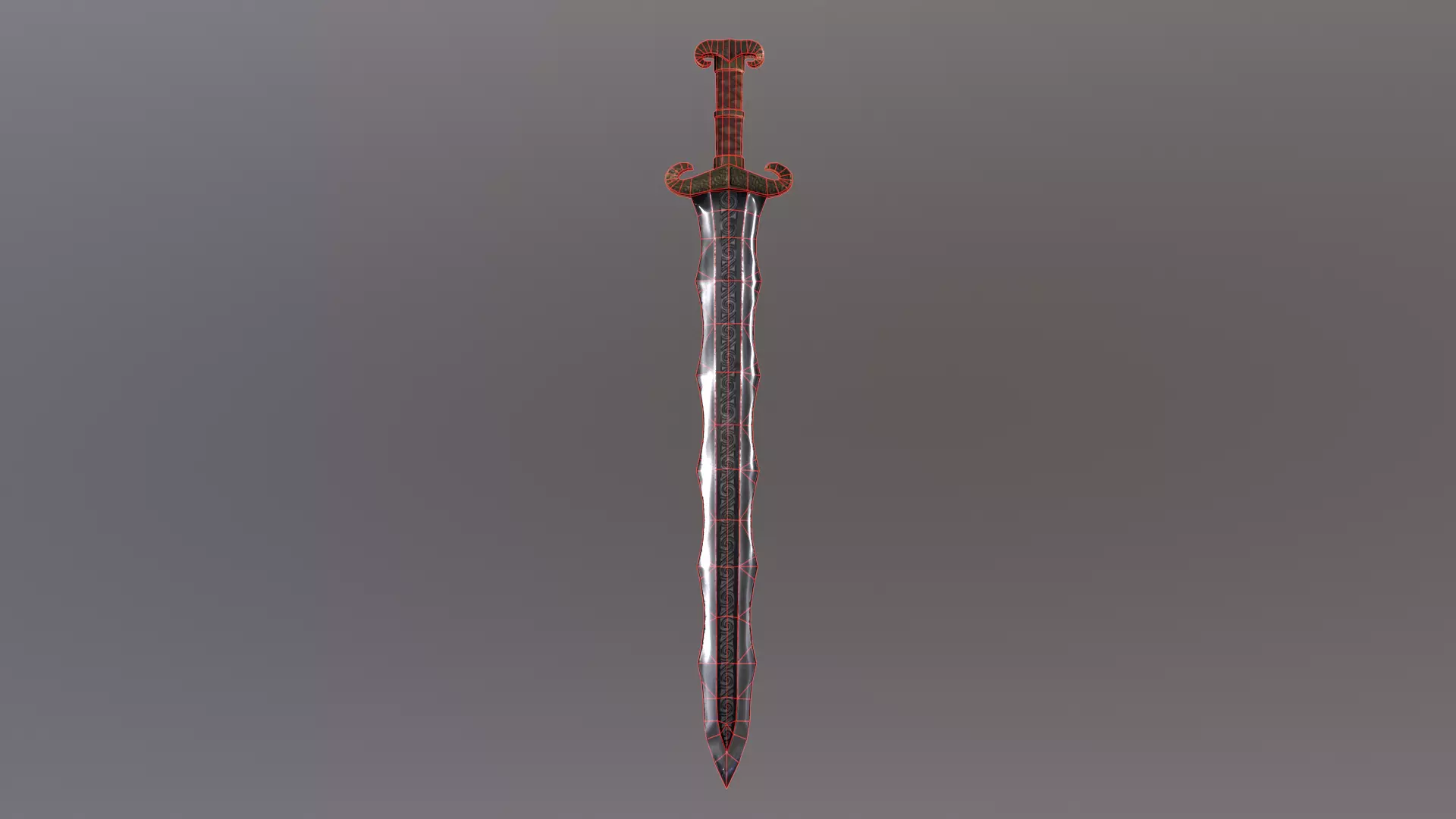 Viking Sword 04 Low-poly 3D model_0