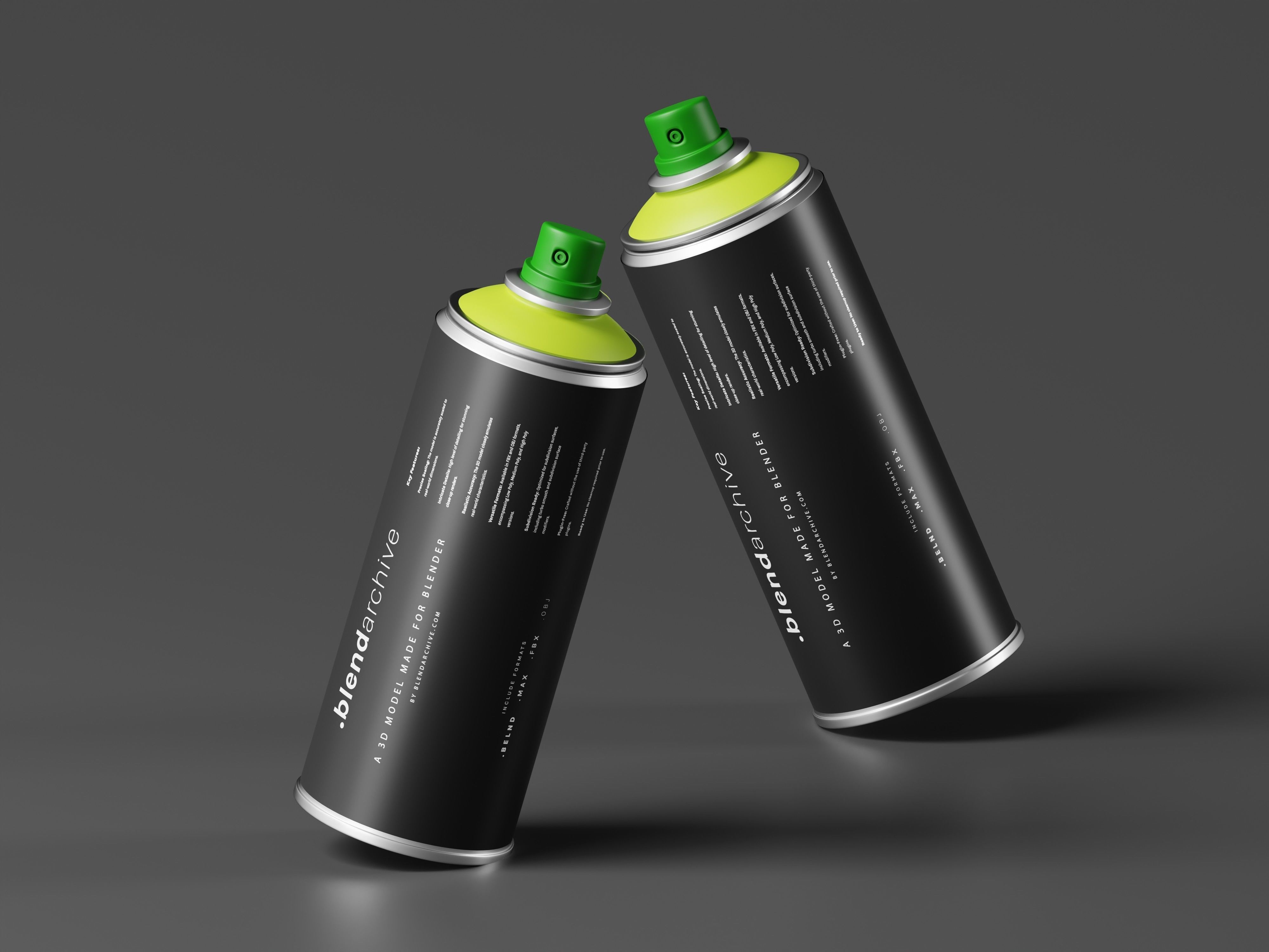 Parrot Green Spray Paint 3D Model Low-poly 3D model_6