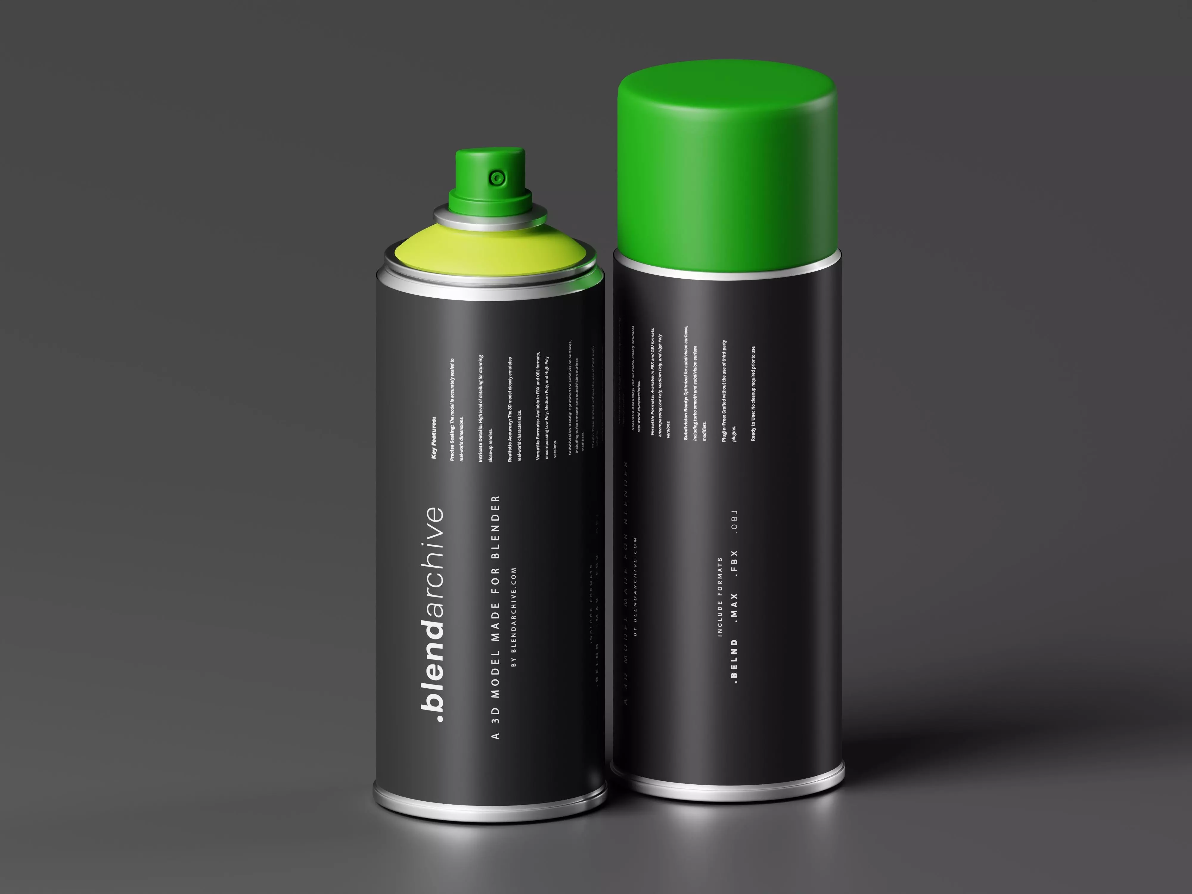 Parrot Green Spray Paint 3D Model Low-poly 3D model_0