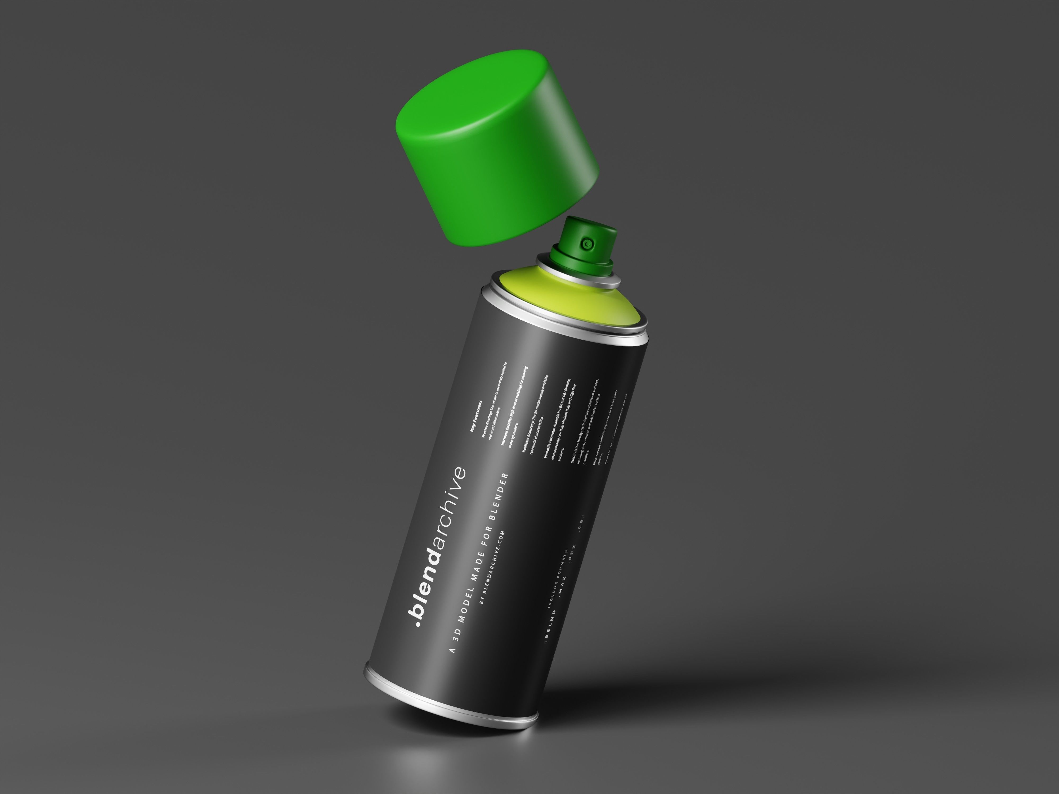 Parrot Green Spray Paint 3D Model Low-poly 3D model_4