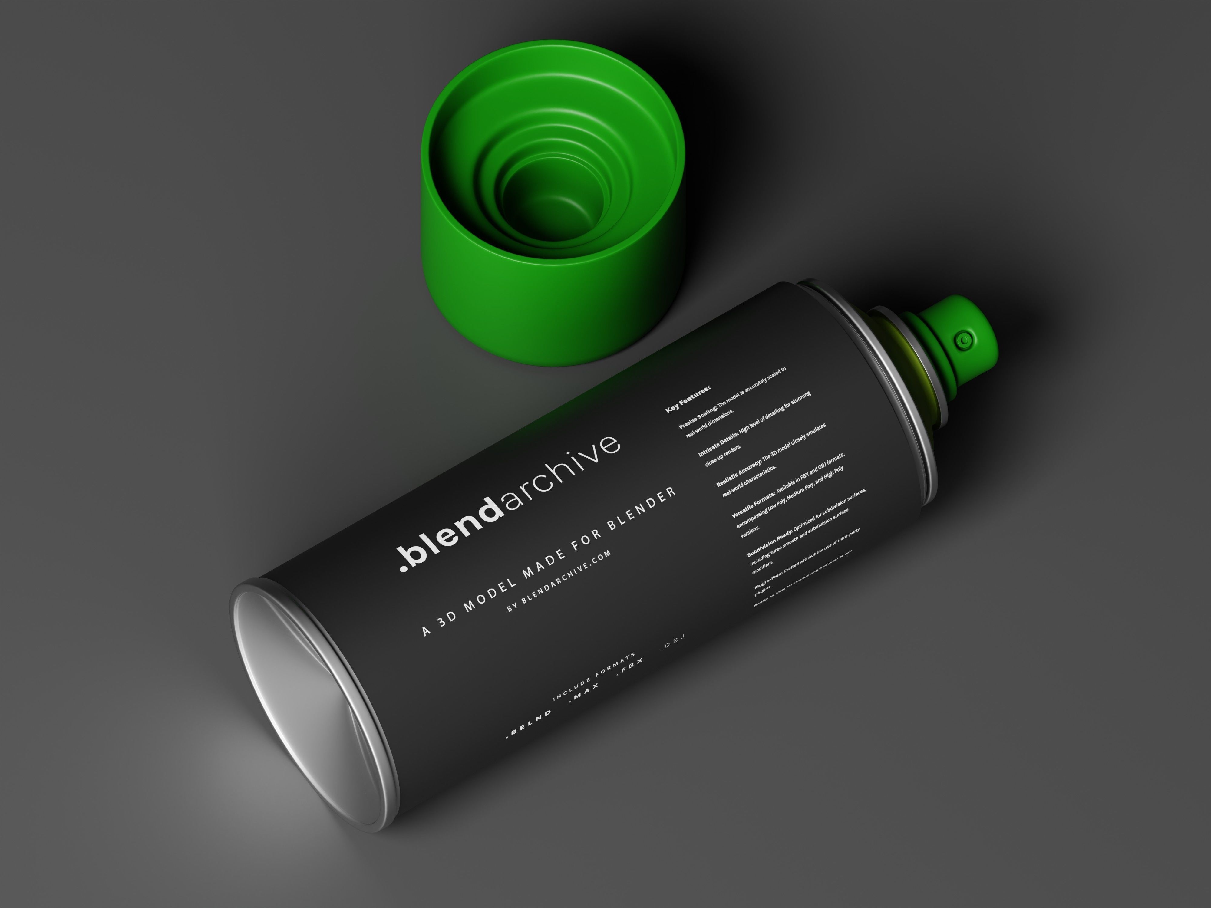 Parrot Green Spray Paint 3D Model Low-poly 3D model_8