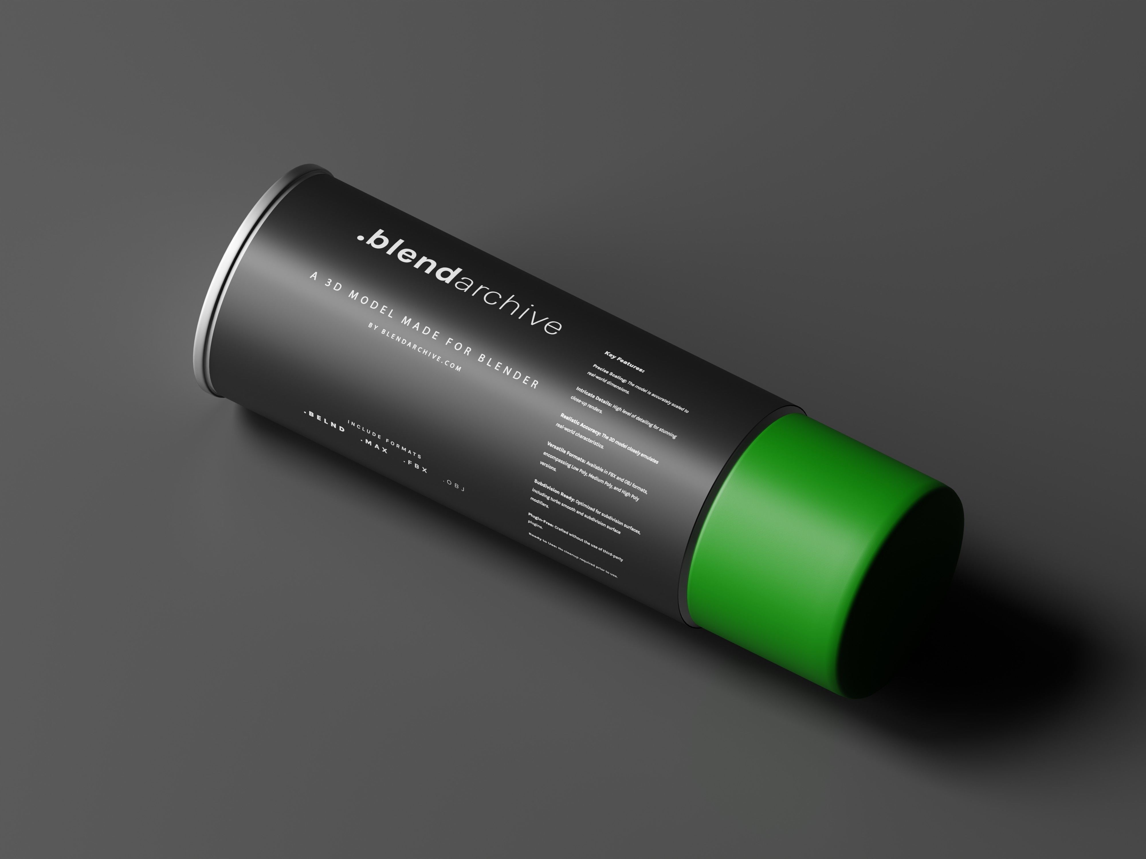 Parrot Green Spray Paint 3D Model Low-poly 3D model_7