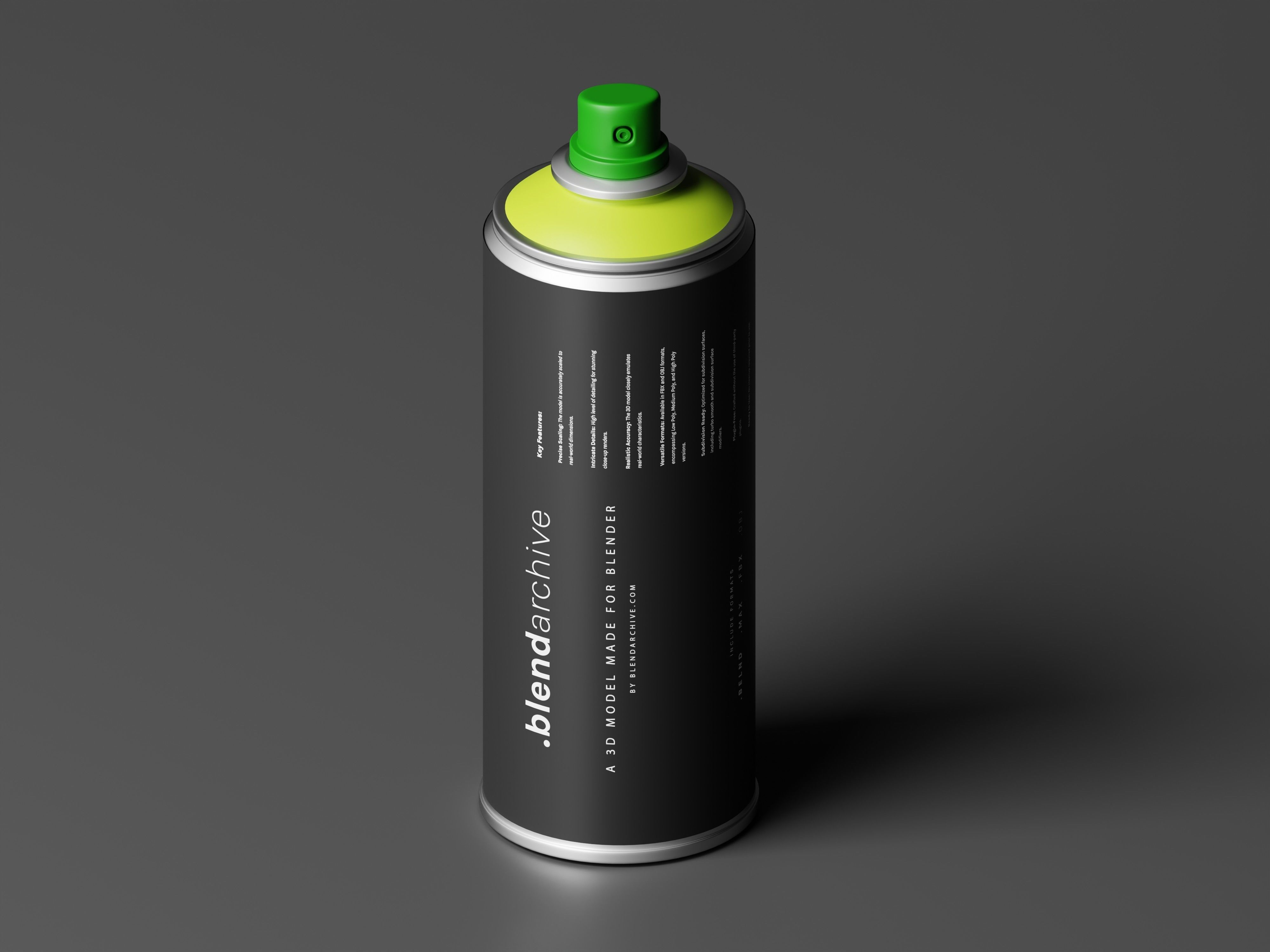 Parrot Green Spray Paint 3D Model Low-poly 3D model_1