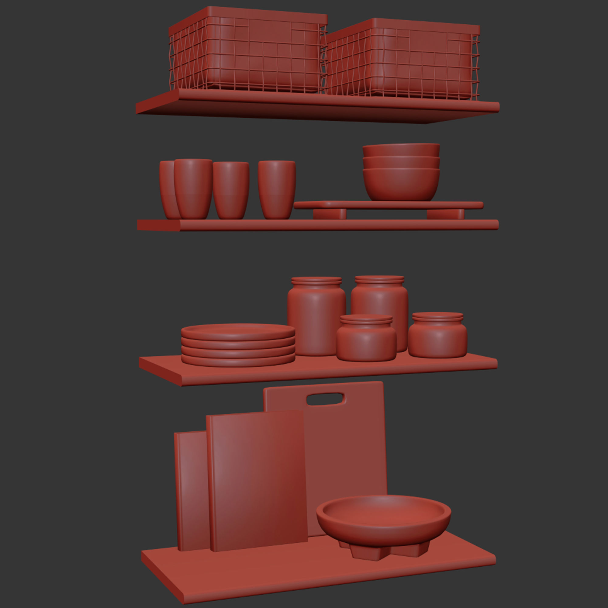 Kitchen decor 02 3D model_10
