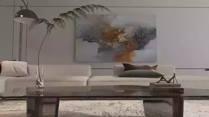 Levi Living Room Interior Design 3D model 4