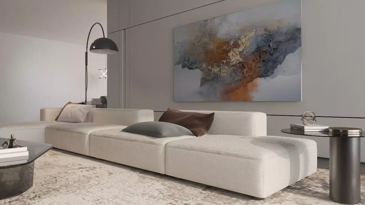 Levi Living Room Interior Design 3D model_13